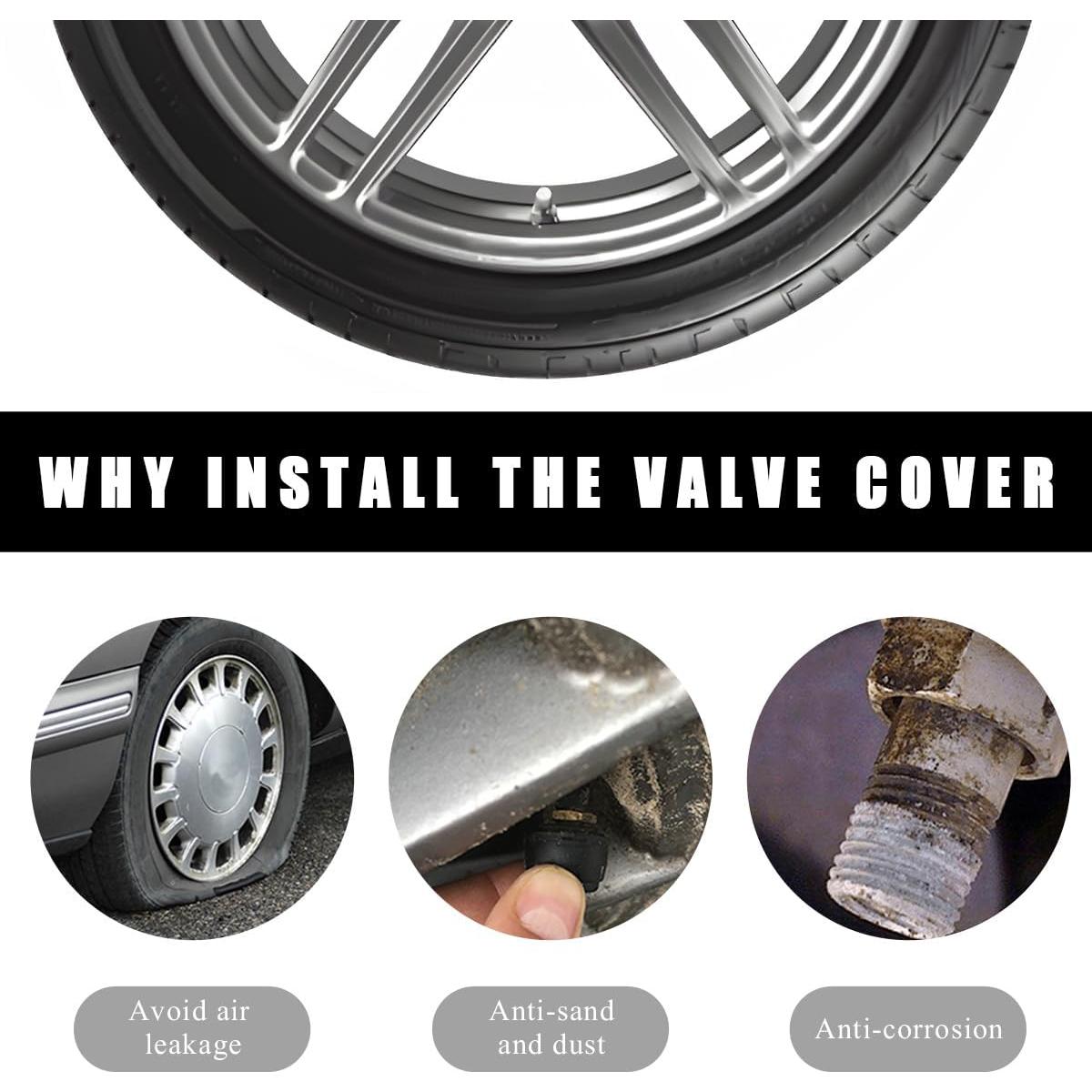 8 Tapas de Válvula de Neumático Wevdn Aluminio Verde