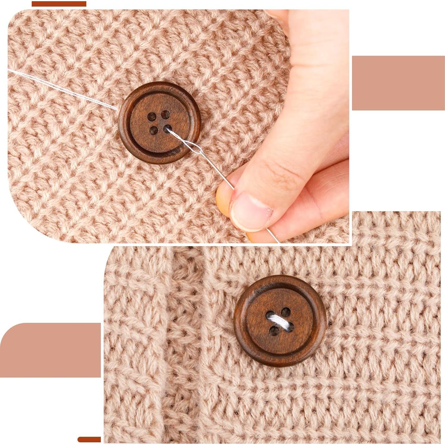 50 Botones de Madera Trinkrittey 2.54 cm 4 Agujeros Ecológicos