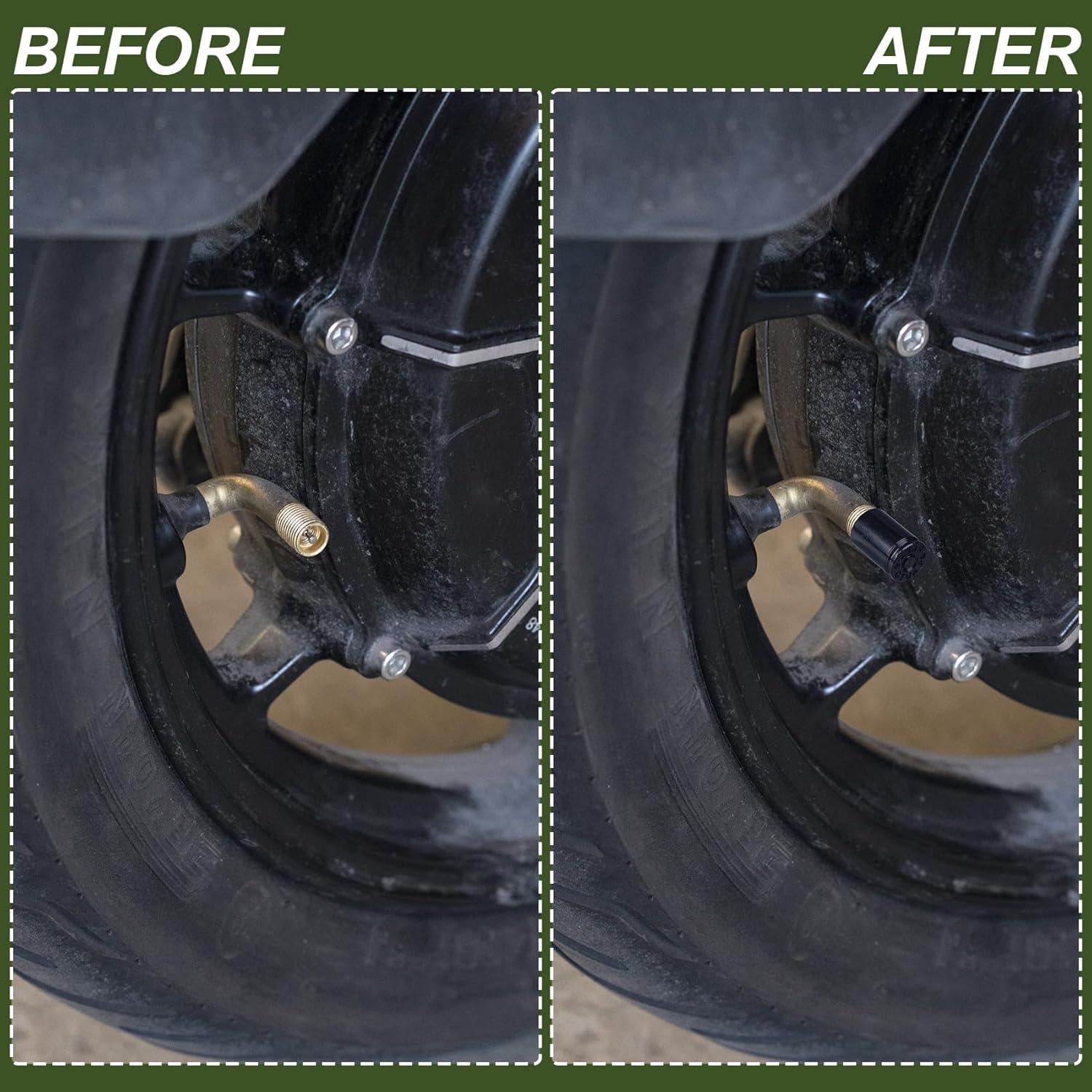 Tapas de Válvula en Forma de Bala PAGOW - 4 Pcs Aluminio Negro