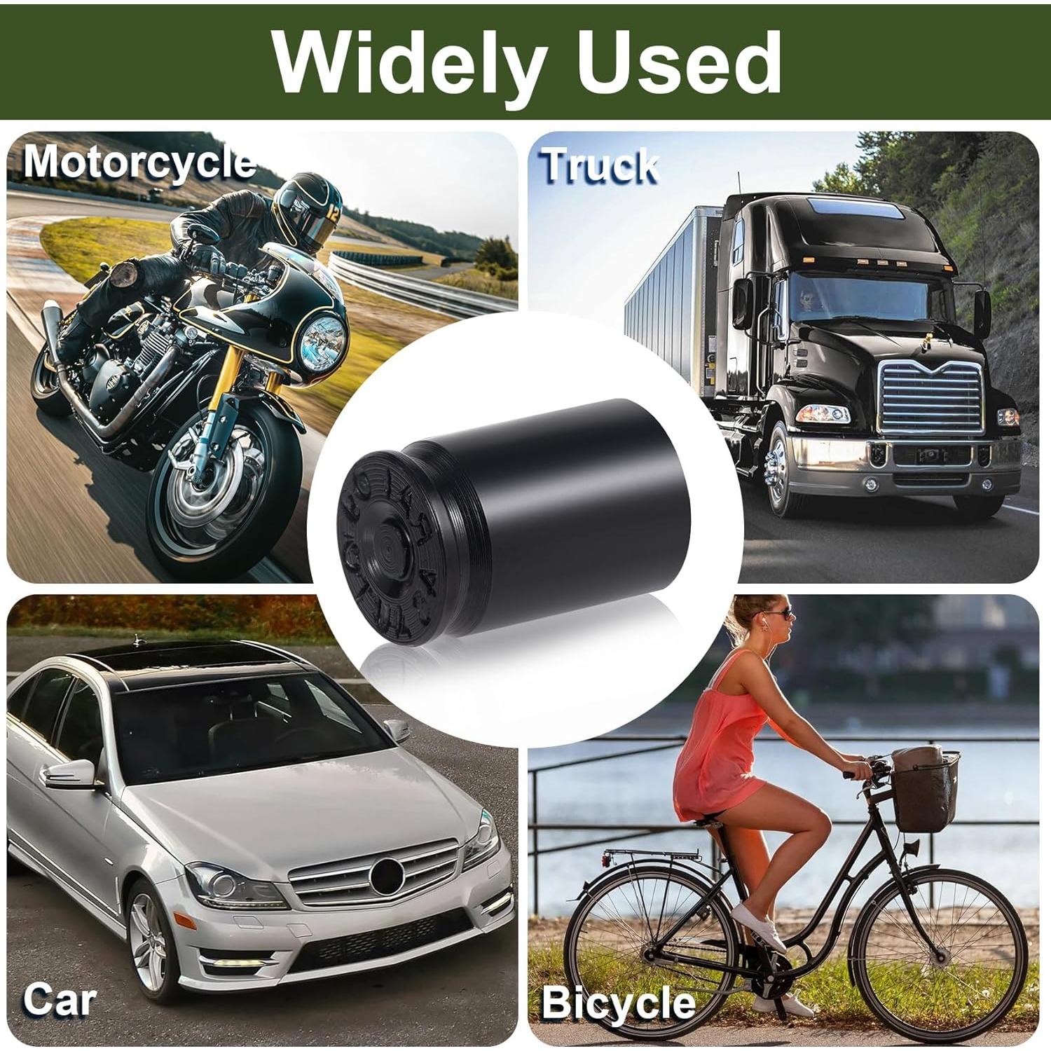 Tapas de Válvula en Forma de Bala PAGOW - 4 Pcs Aluminio Negro