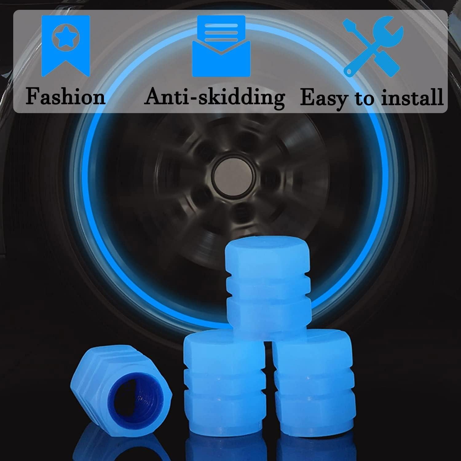 Tapas de Válvula Brillantes SISUJA 20Pcs Verde para Autos