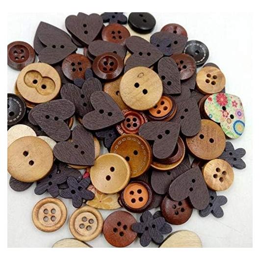 Botones de Madera iKammo Navidad 100 Piezas 15-25mm Mixto