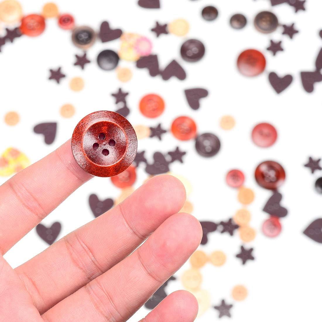 Botones de Madera iKammo Navidad 100 Piezas 15-25mm Mixto