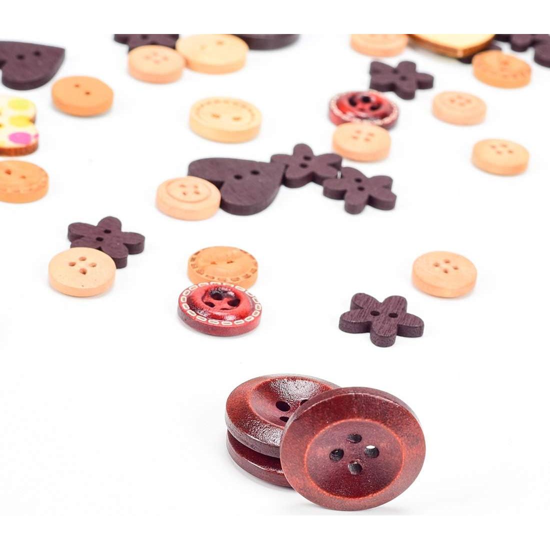 Botones de Madera iKammo Navidad 100 Piezas 15-25mm Mixto