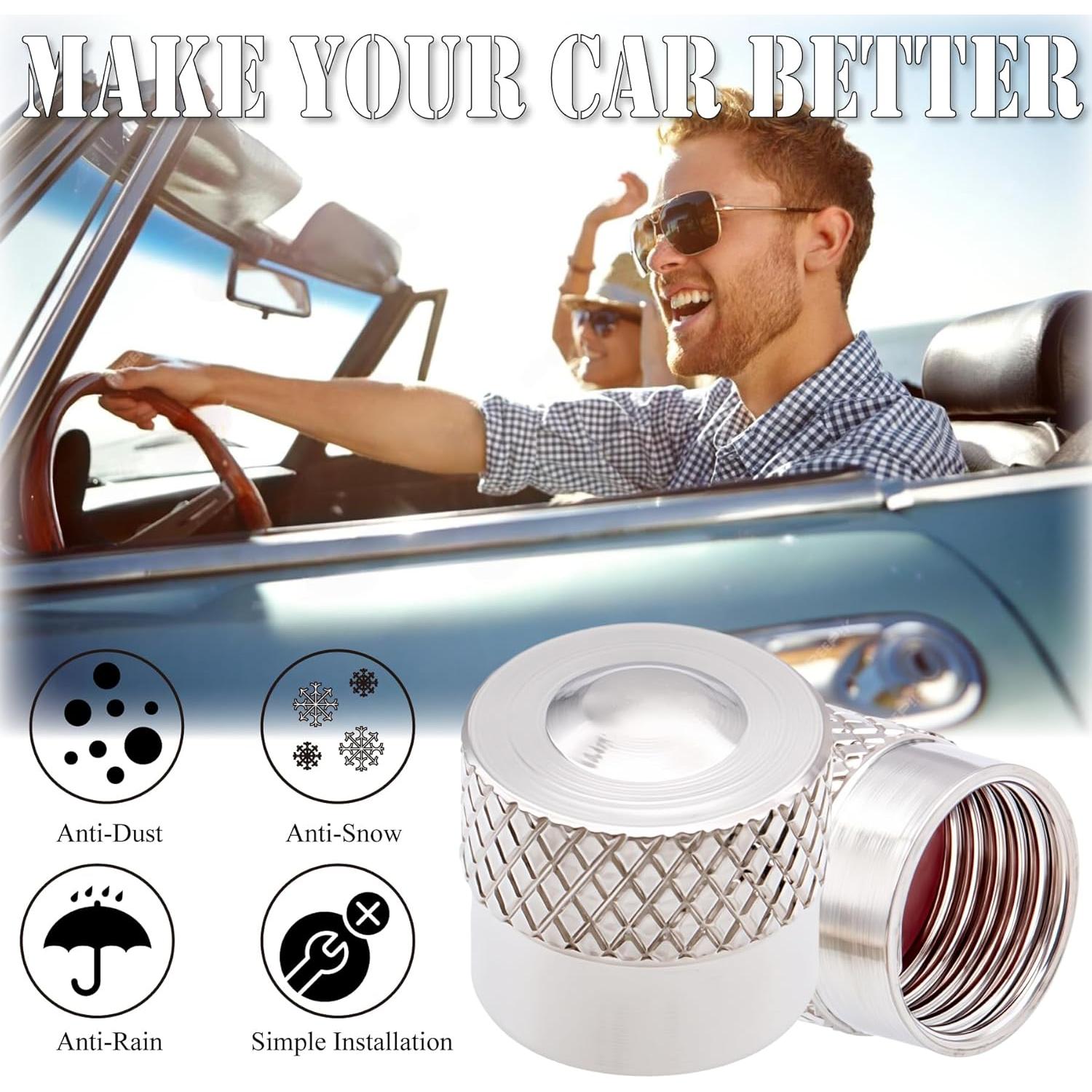 8 Tapones de Válvula de Neumático MEAJOO de Latón Universal