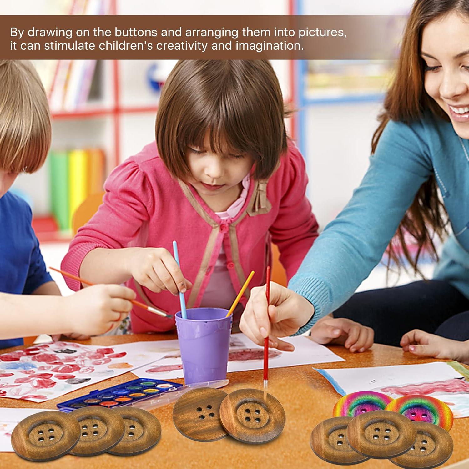 50 Botones de Madera Natural Aemygo 60mm Redondos para Costura