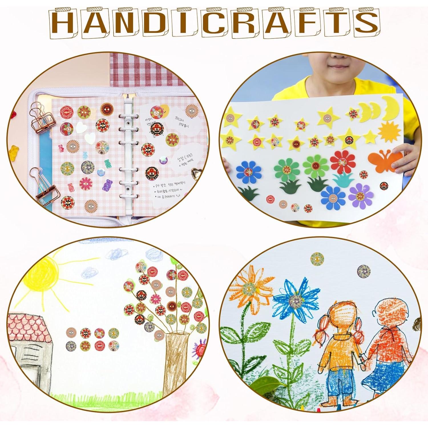 Botones de Madera Vin Beauty 200 Piezas 15mm Vintage