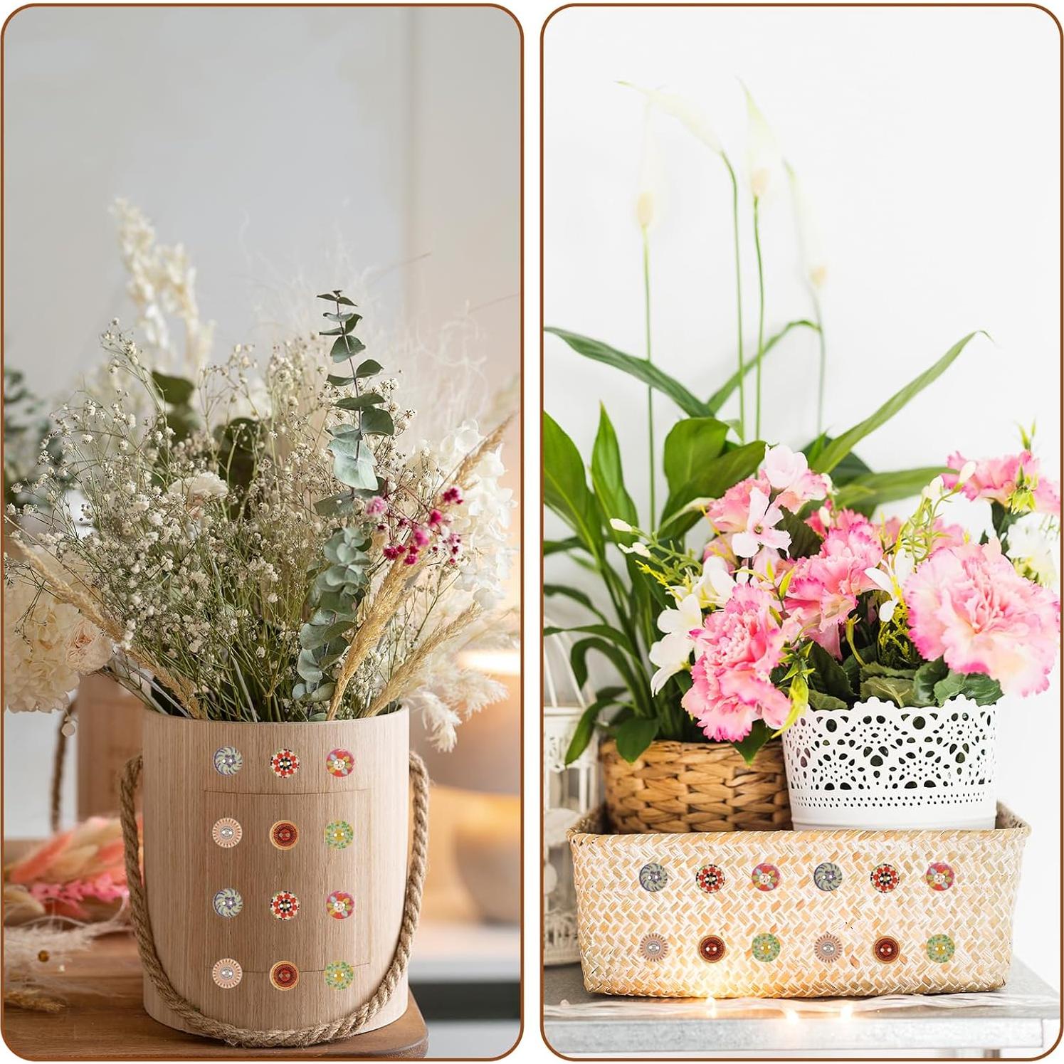 Botones de Madera Vin Beauty 200 Piezas 15mm Vintage