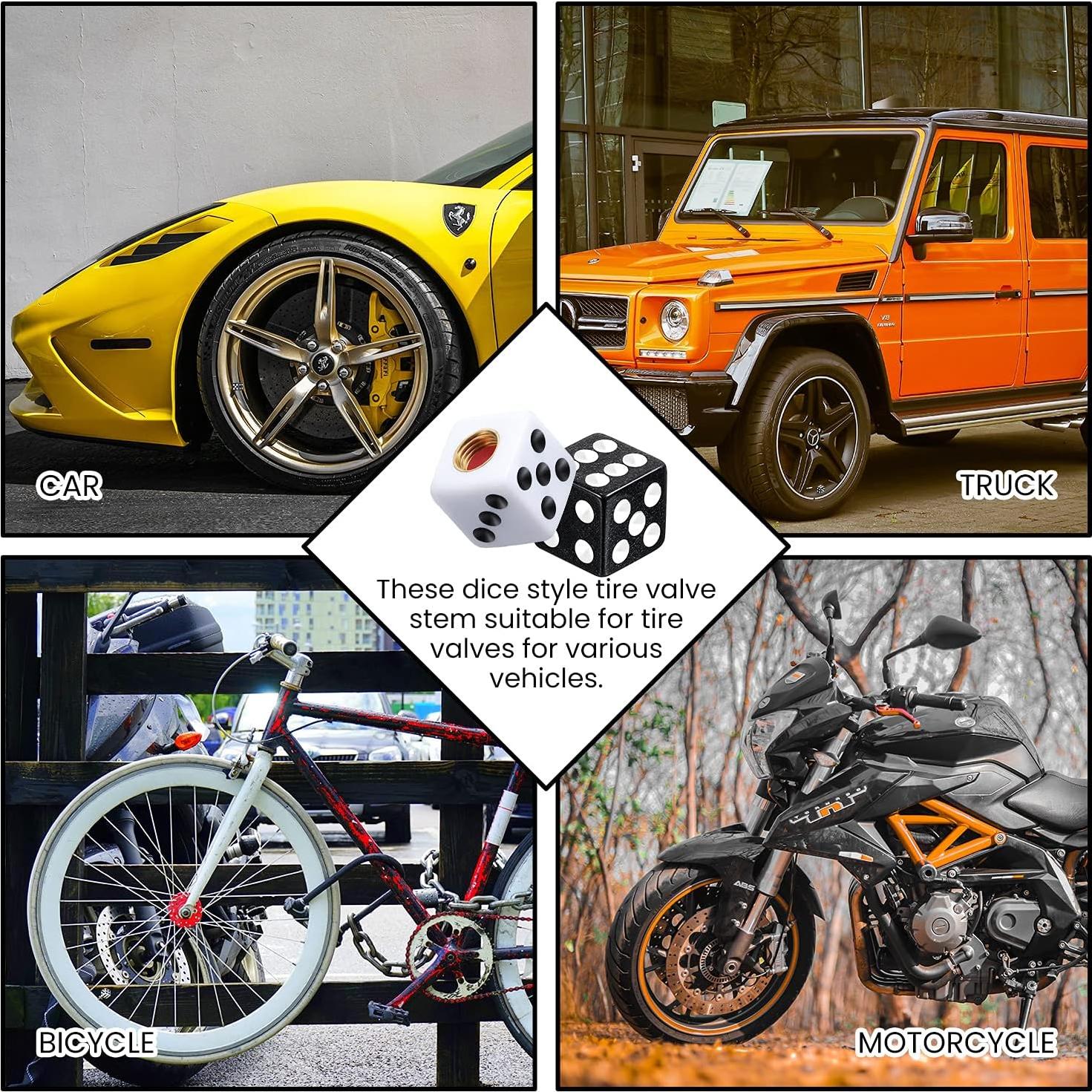 Tapones de Válvula de Neumático Frienda Estilo Dado 8 Pcs