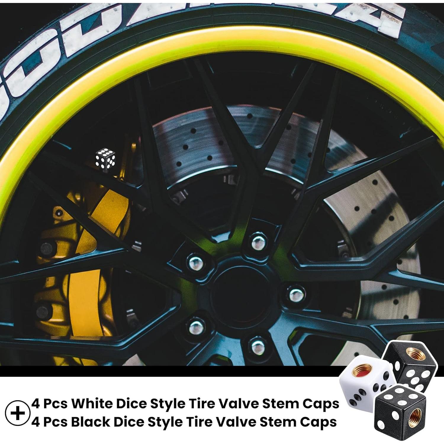 Tapones de Válvula de Neumático Frienda Estilo Dado 8 Pcs