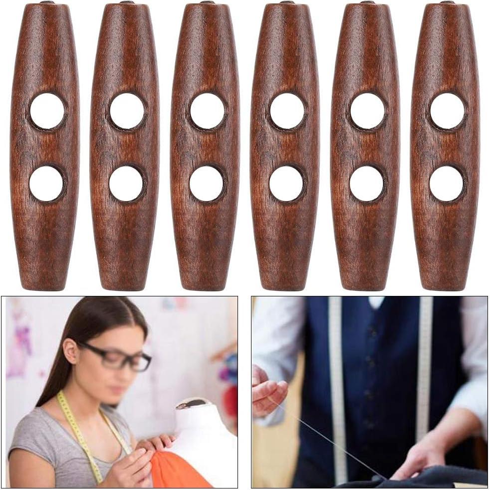 Botones de Madera Ovalados Watris Veiyi 50Pcs 5.08x1.27cm Café