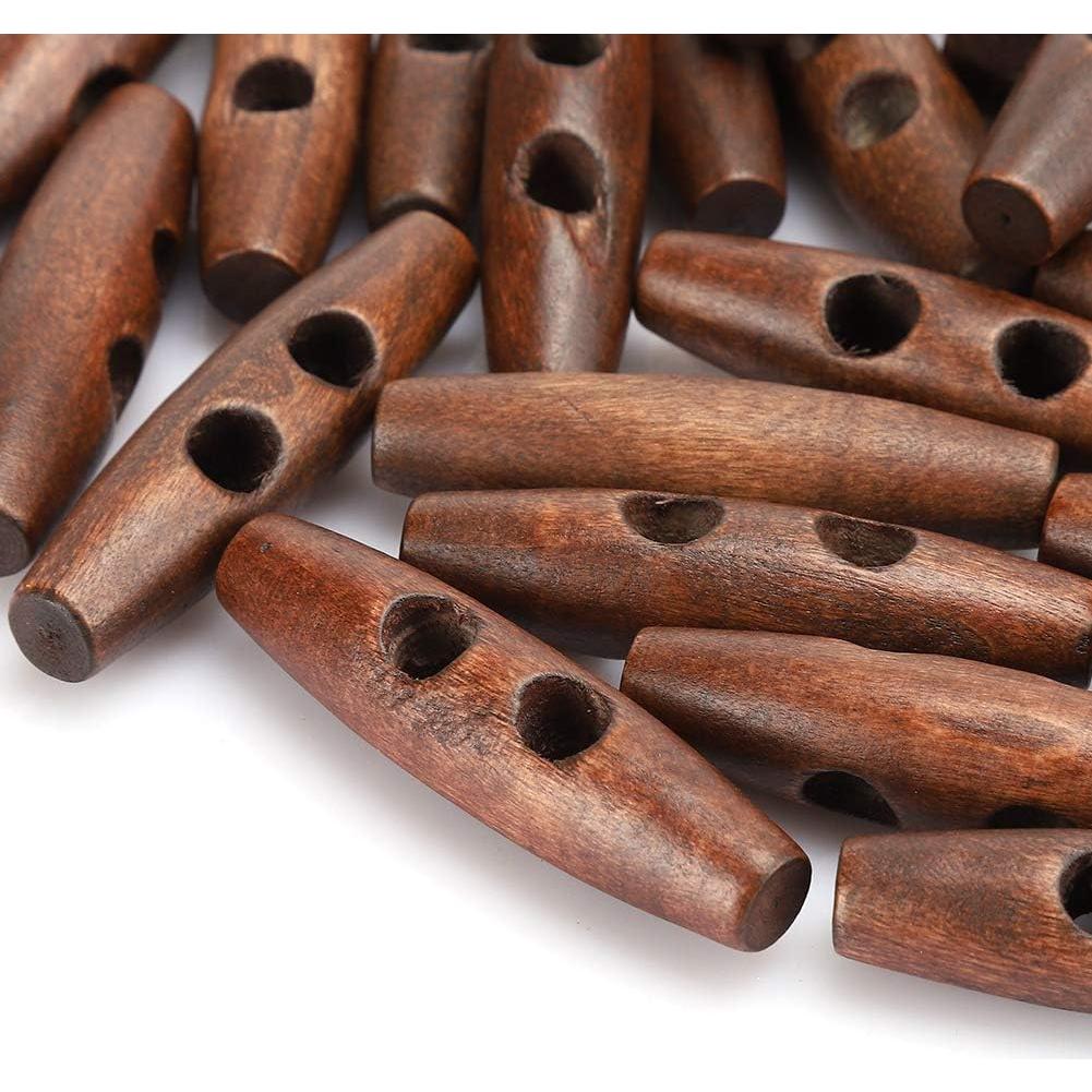 Botones de Madera Ovalados Watris Veiyi 50Pcs 5.08x1.27cm Café