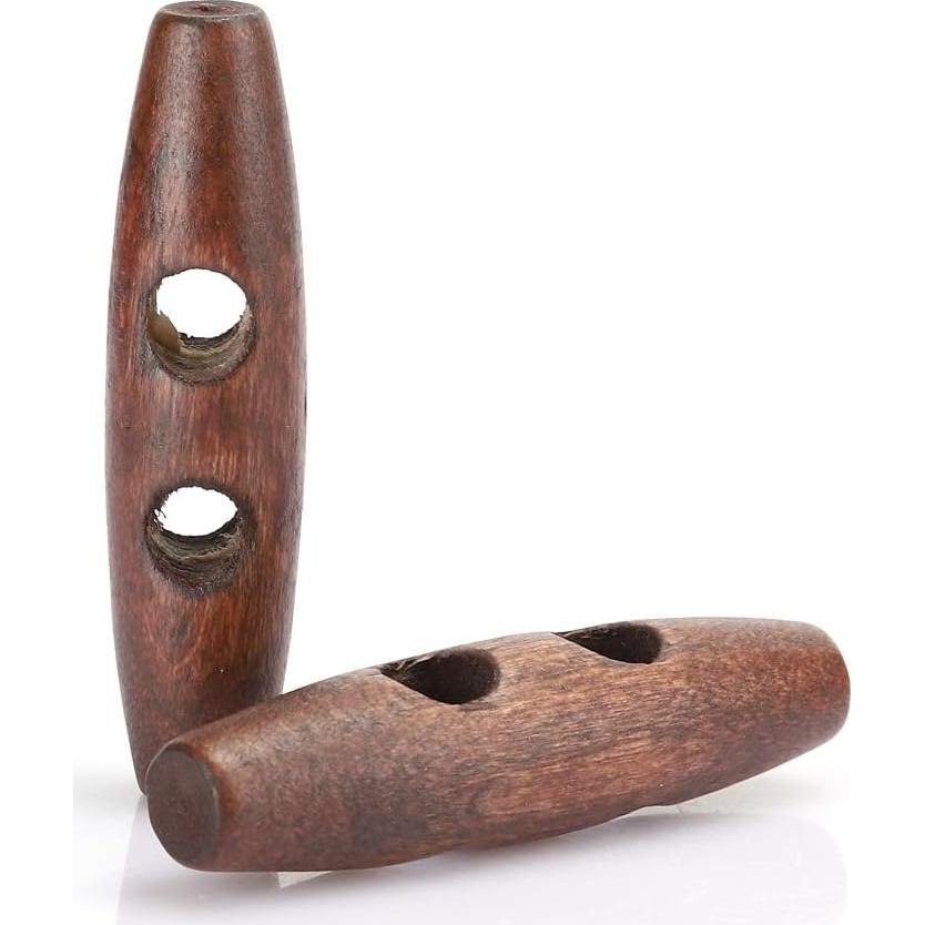 Botones de Madera Ovalados Watris Veiyi 50Pcs 5.08x1.27cm Café