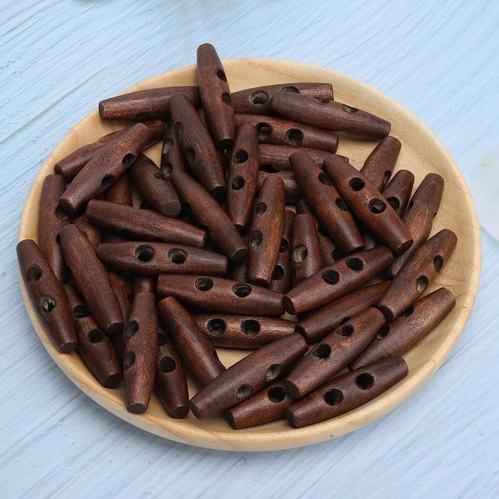 Botones de Madera Ovalados Watris Veiyi 50Pcs 5.08x1.27cm Café