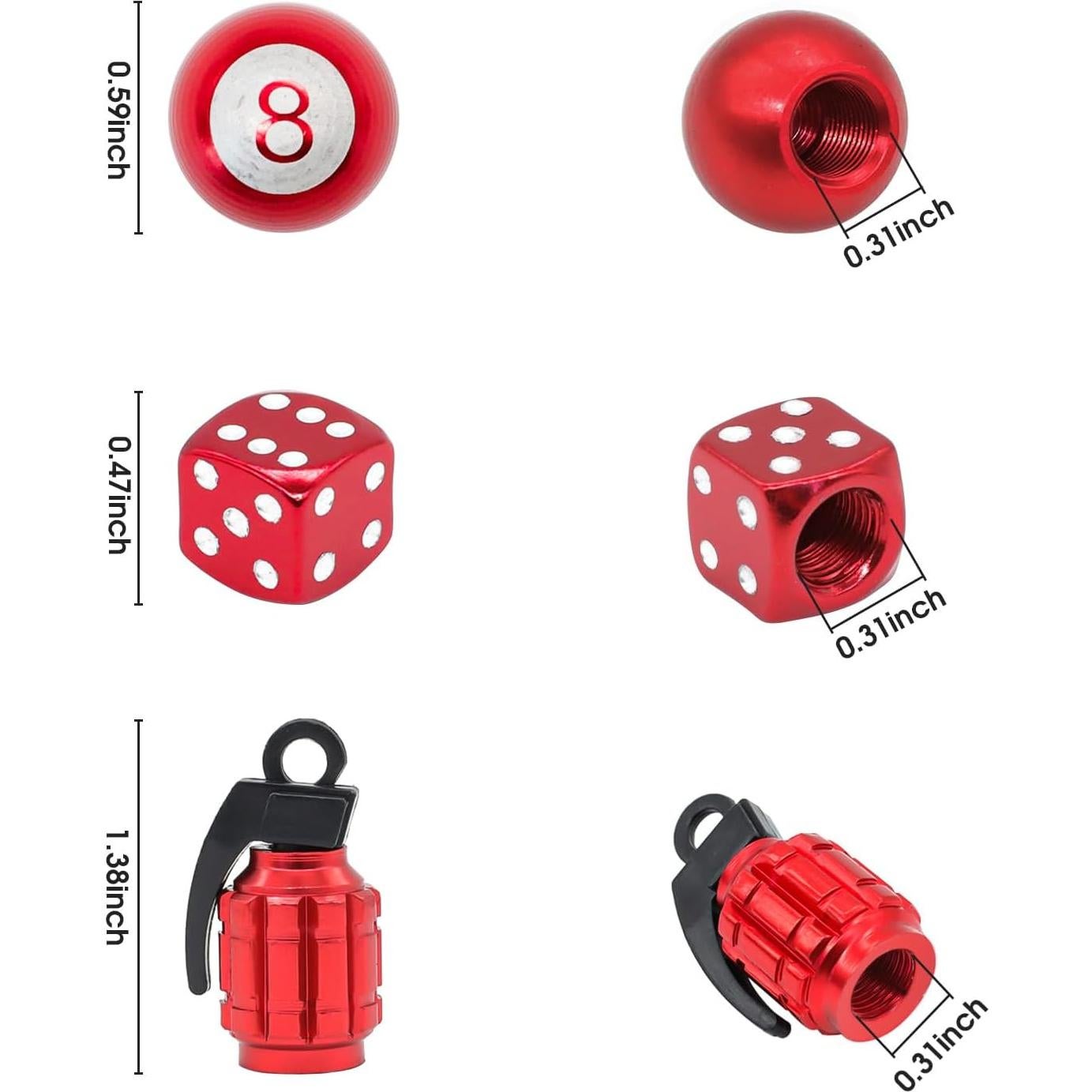 12 Tapones de Válvula de Neumático Yivioep Rojo Universal