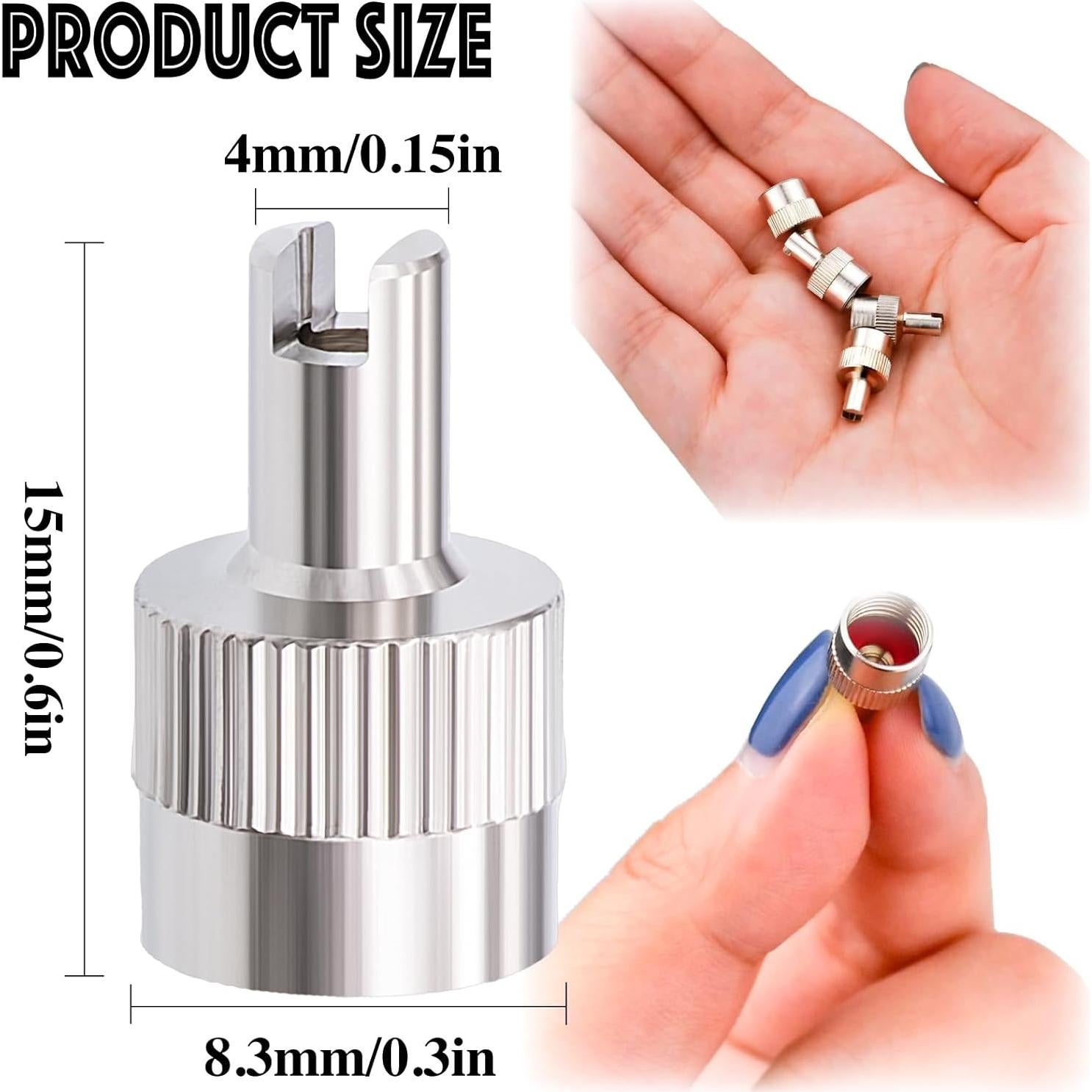 10 Tapones de Válvula de Neumático MEAJOO Plateados Universales