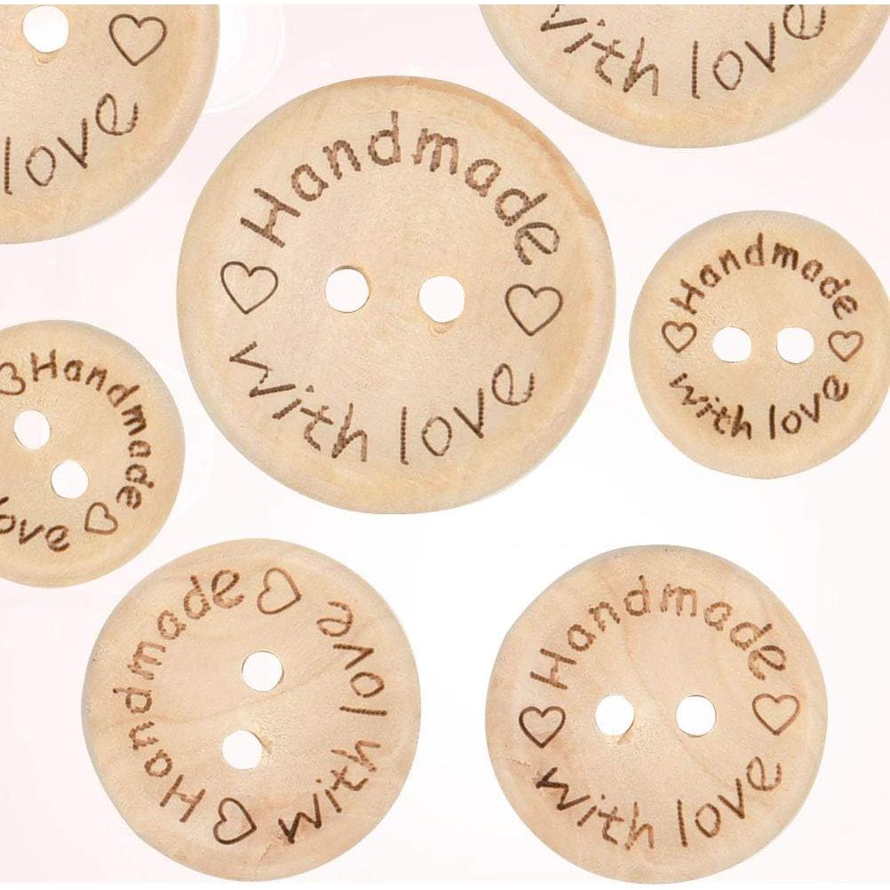 150 Botones de Madera Hechos a Mano FOCCTS 15-20-25mm