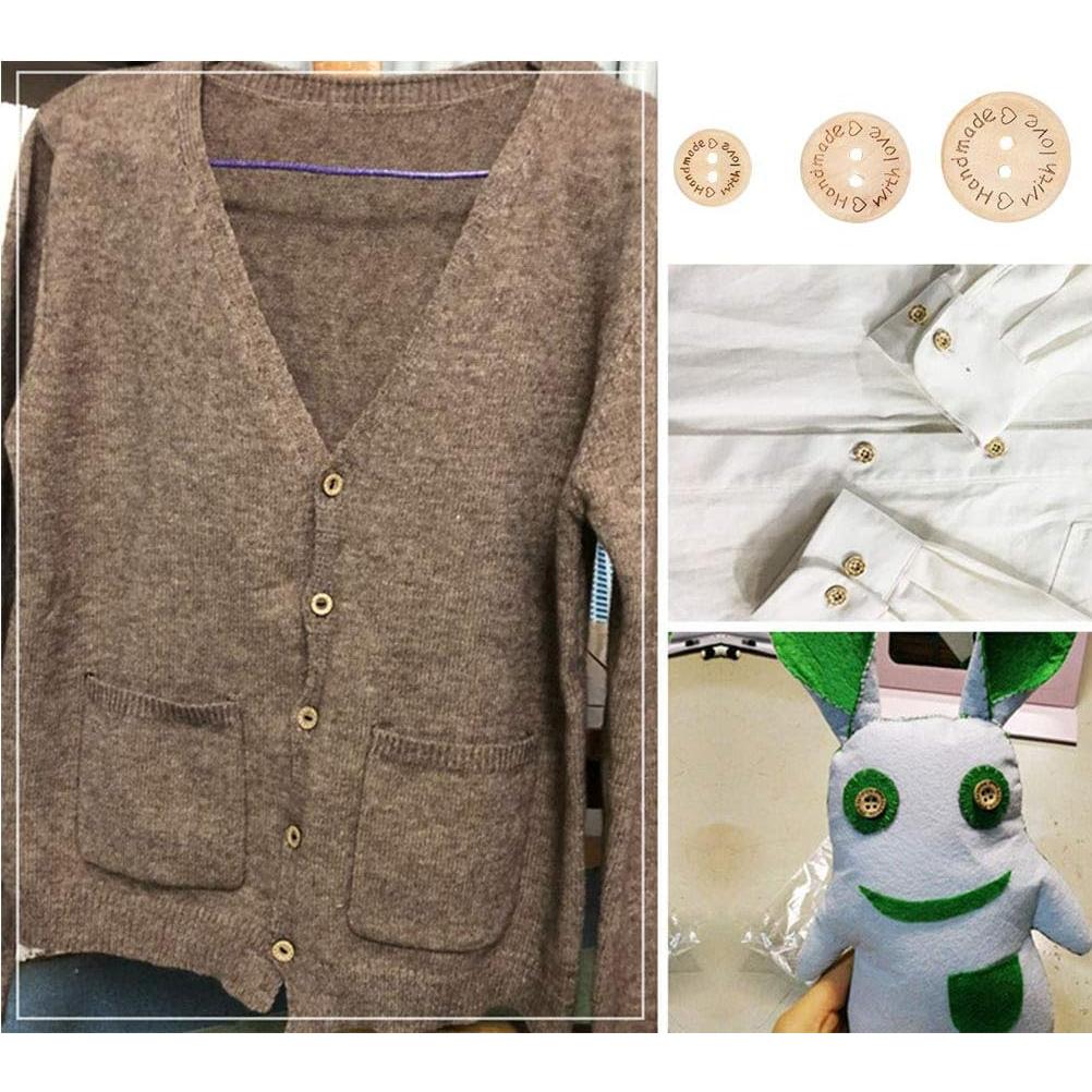 150 Botones de Madera Hechos a Mano FOCCTS 15-20-25mm