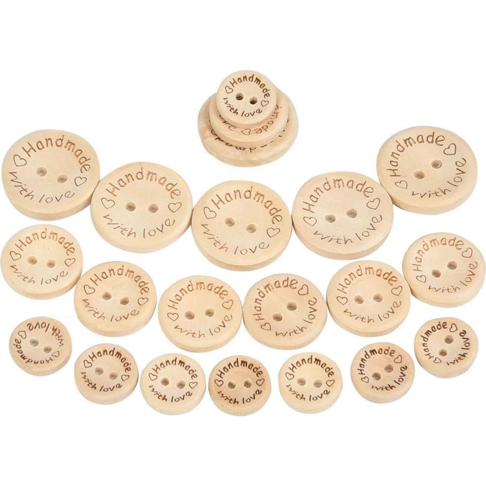 150 Botones de Madera Hechos a Mano FOCCTS 15-20-25mm
