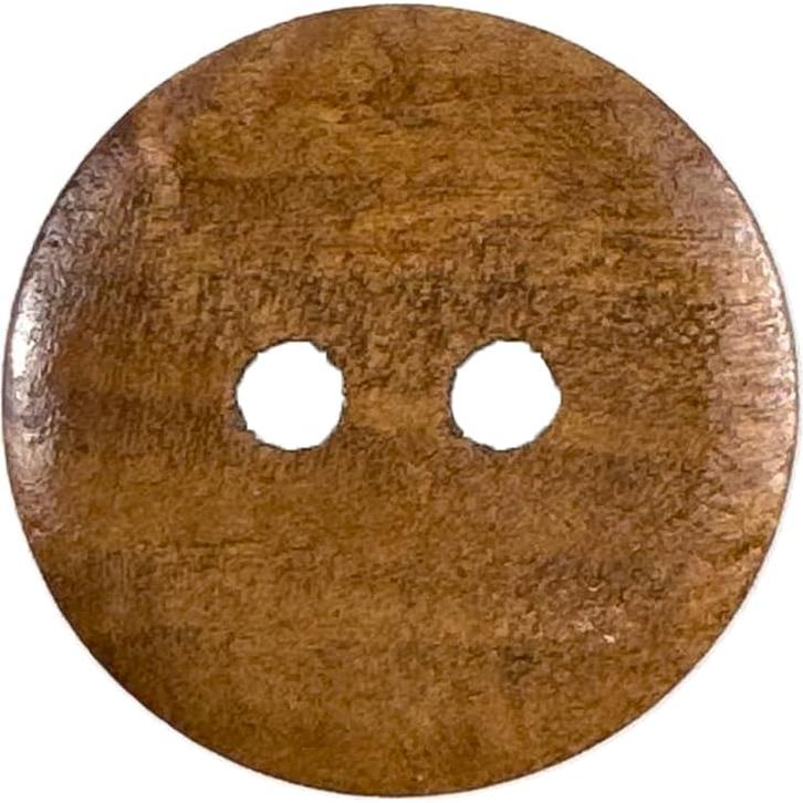 50 Botones de Madera MTCELL 18mm Marrón Convexos 2 Agujeros