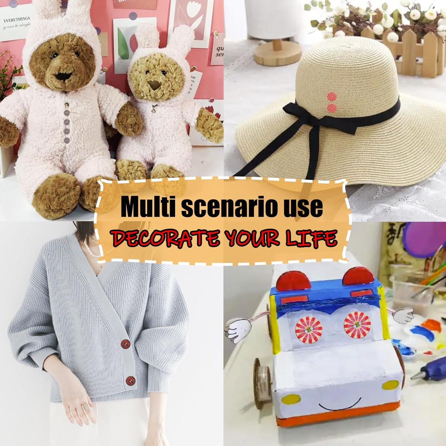 Botones de Madera Vintage Lilaly 50 Pcs 15mm 2 Agujeros