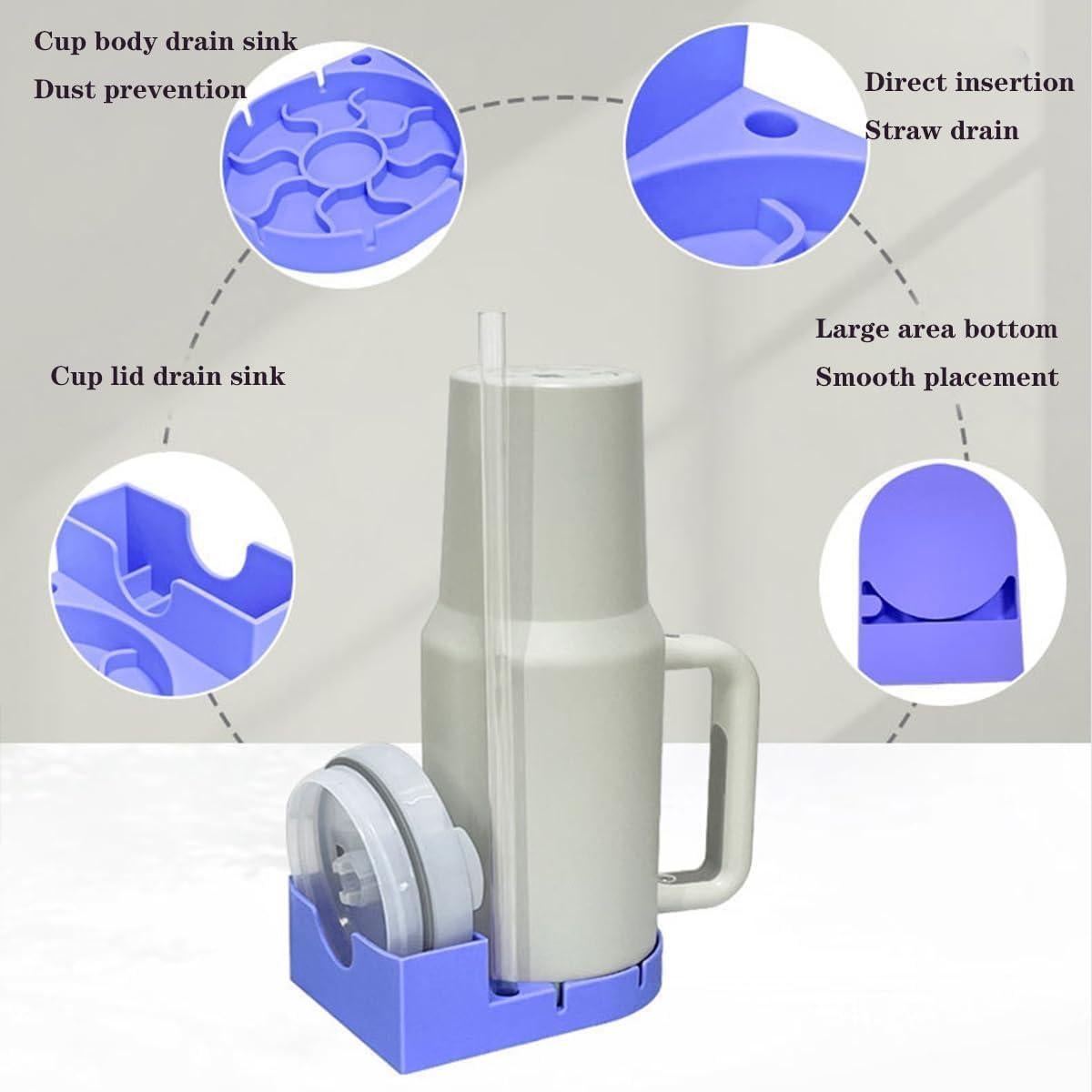 Soporte Secado de Botellas Czrqvyx 2 en 1 Silicona Negro