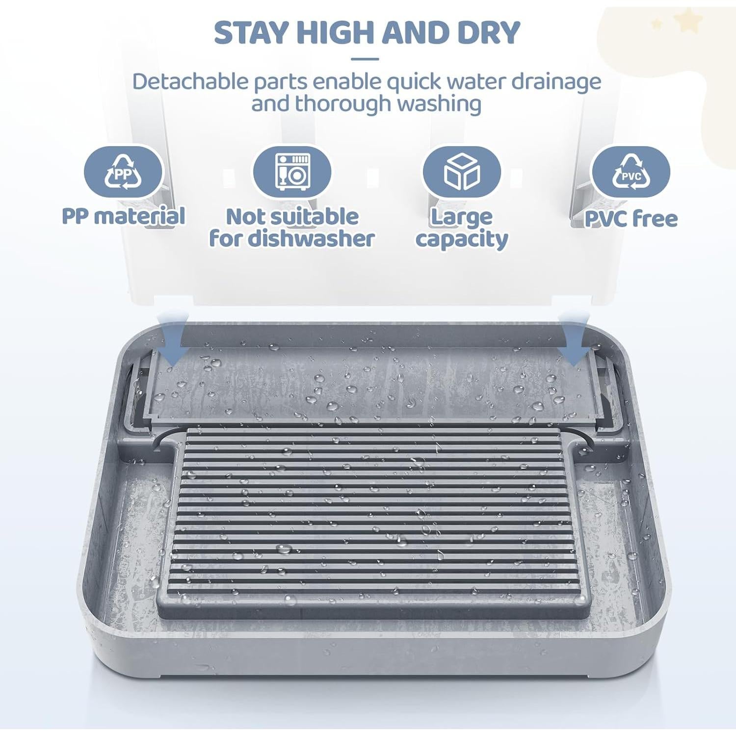 Secador de Botellas para Bebés Dayacoco Gris - Organizador Vertical