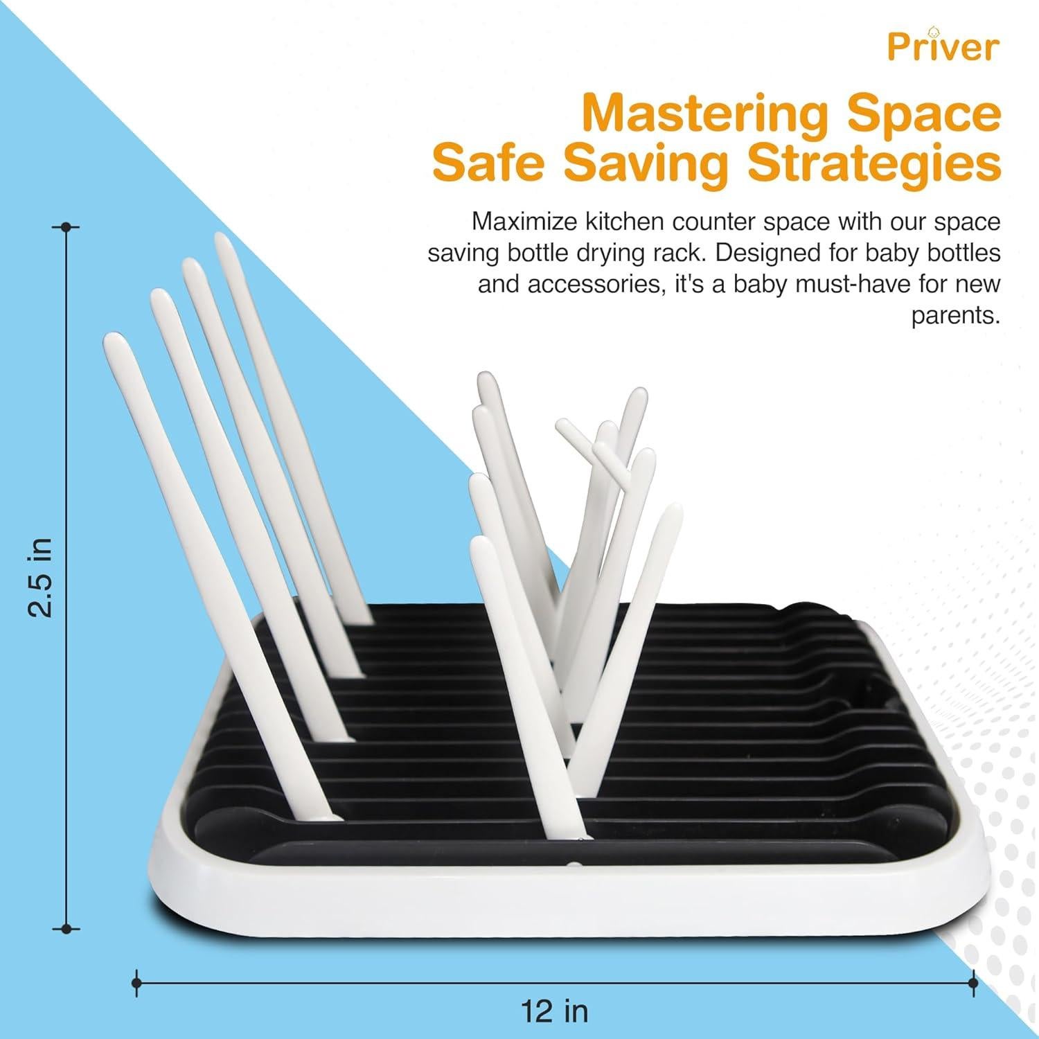 Estante para Secar Biberones Priver - Ahorra Espacio, Blanco