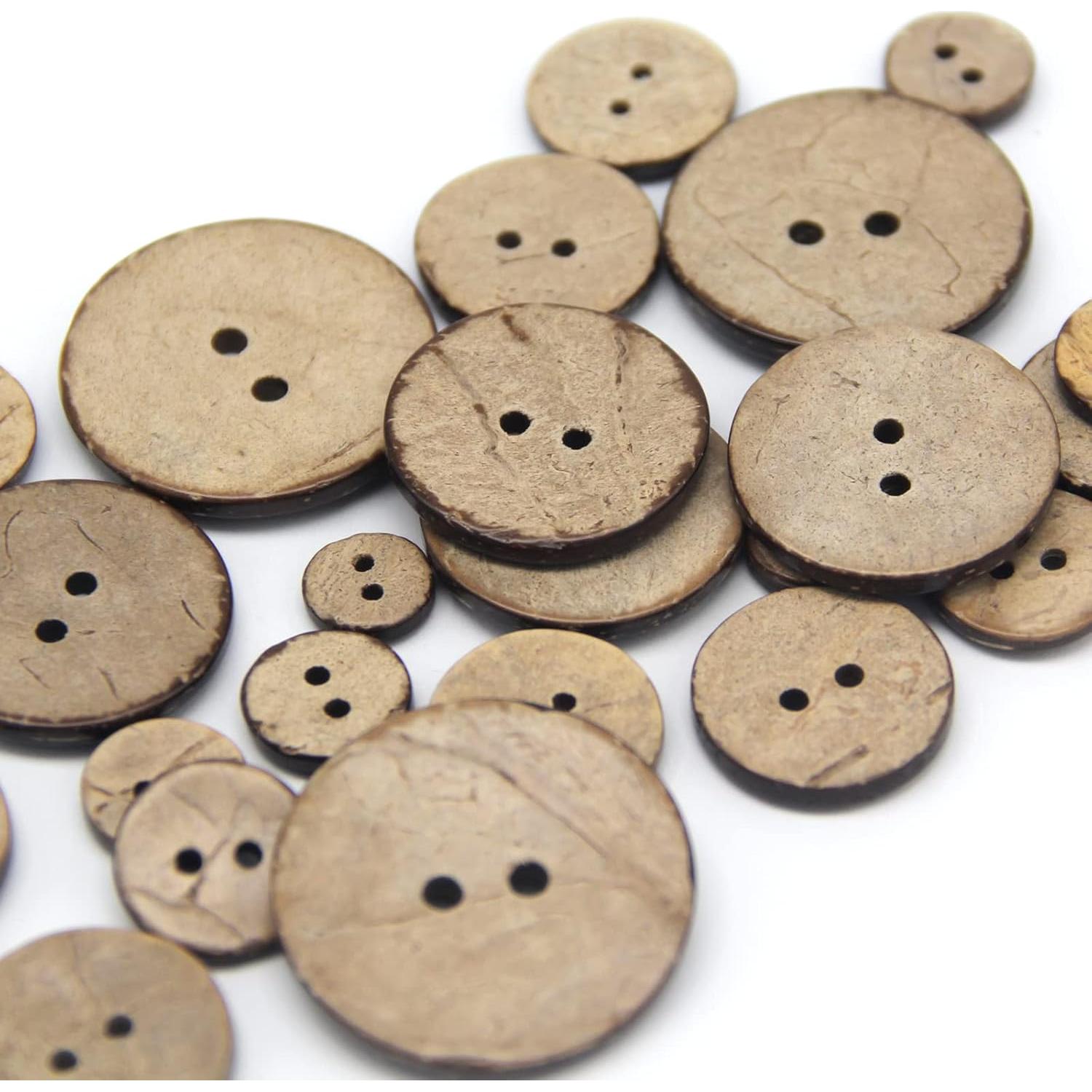 100 Botones de Coco Natural 10mm USOSOU Ecológicos para Manualidades