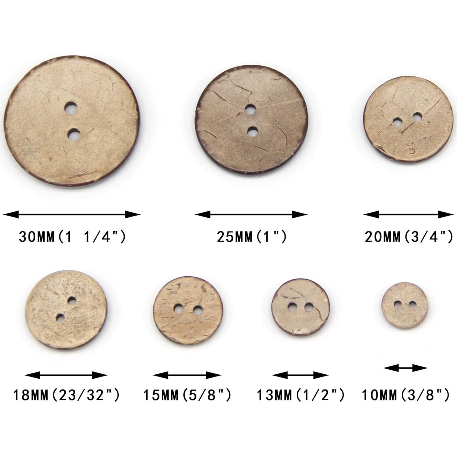 100 Botones de Coco Natural 10mm USOSOU Ecológicos para Manualidades