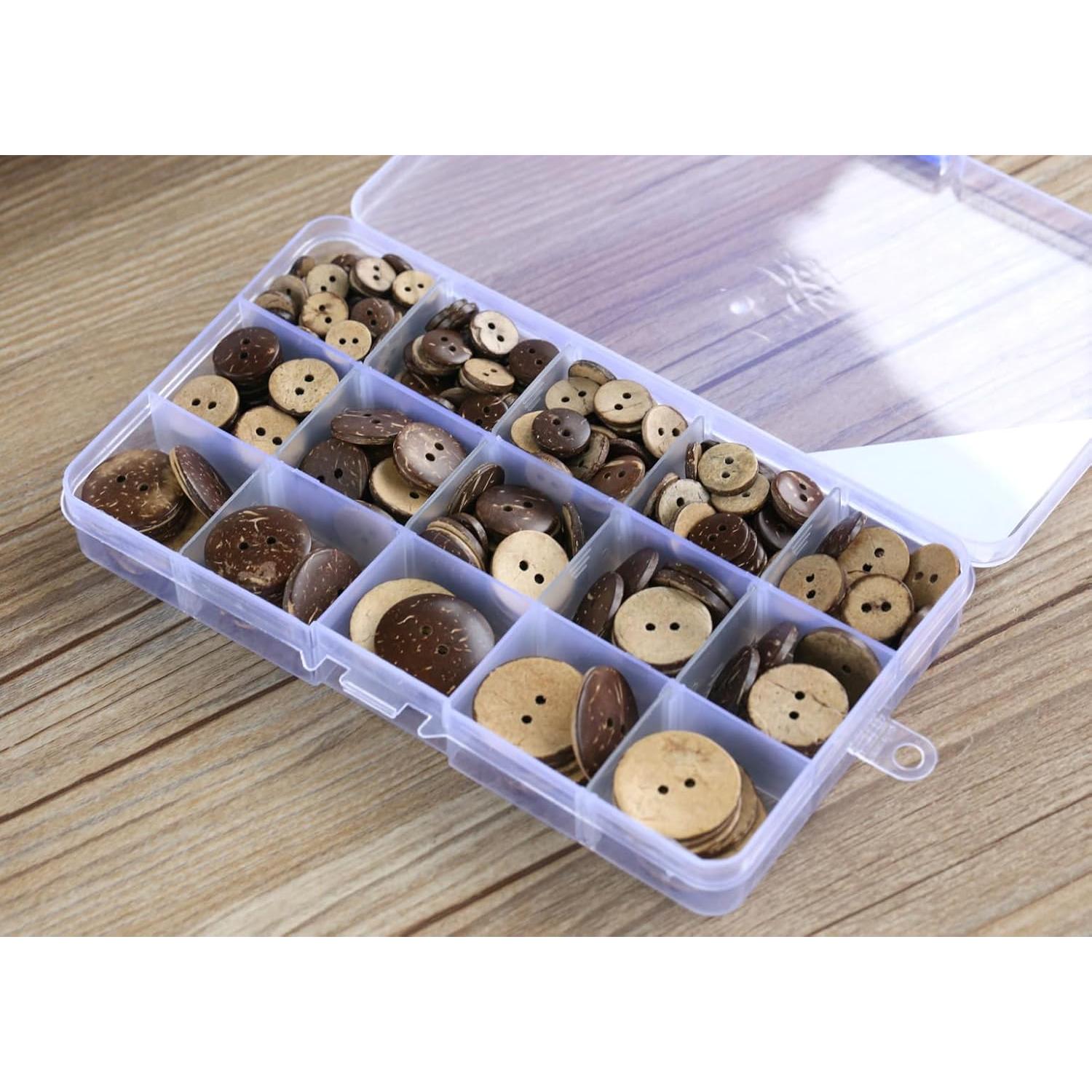 266 Botones de Madera de Coco GANSSIA 10-25mm para Costura