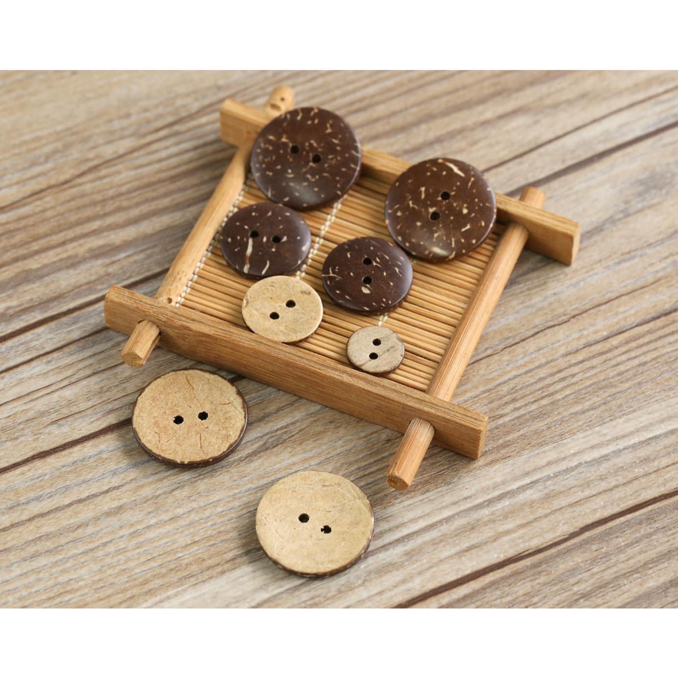 266 Botones de Madera de Coco GANSSIA 10-25mm para Costura