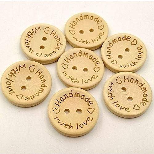 100 Botones de Madera Natural Teensery 25mm Hechos a Mano