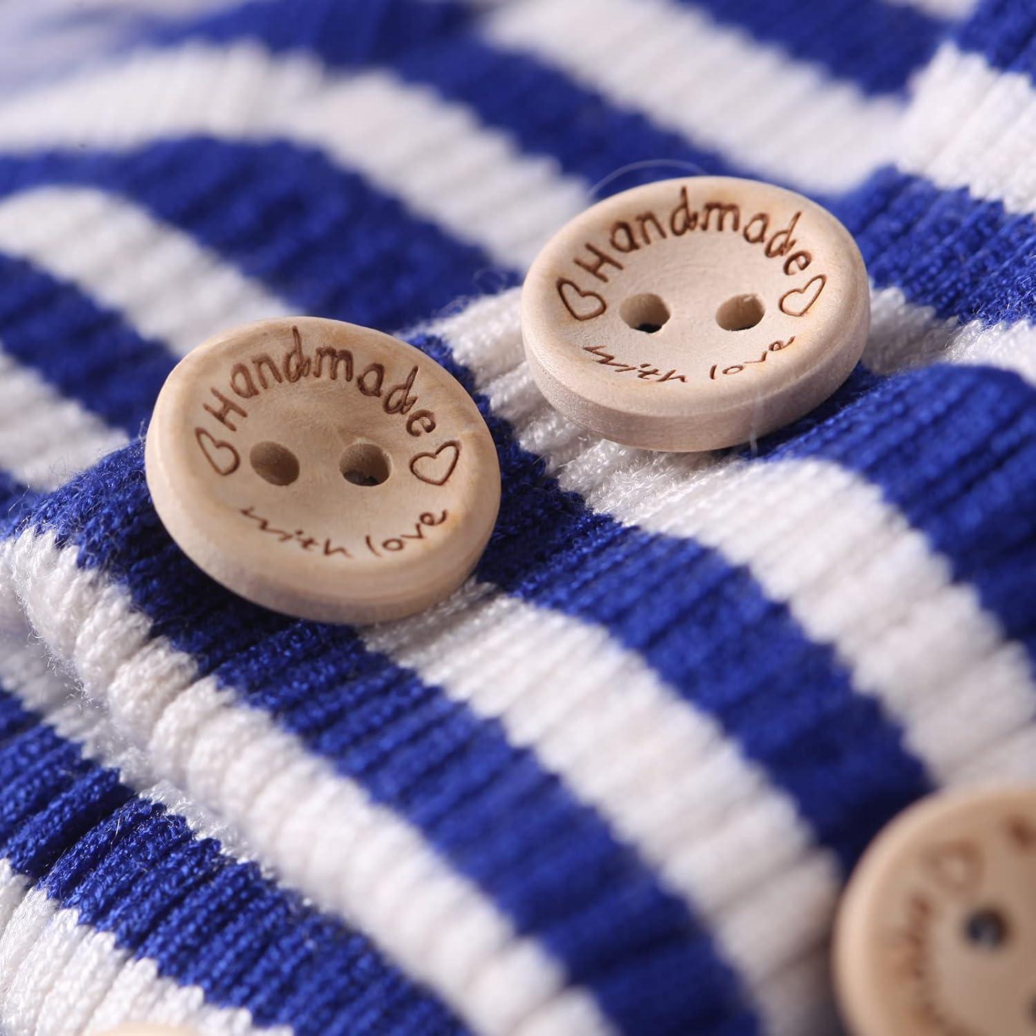 100 Botones de Madera Hechos a Mano MASONEE 20mm Redondos