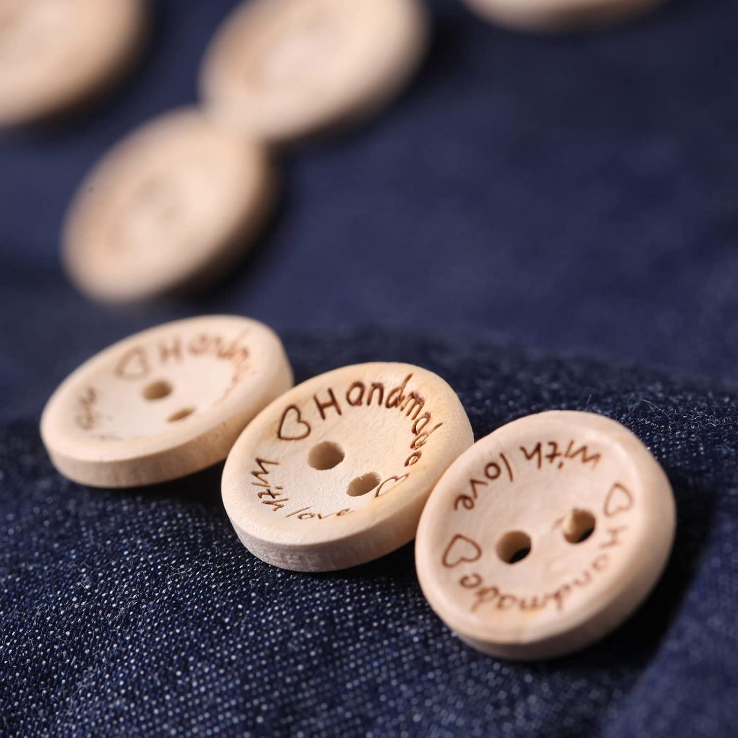 100 Botones de Madera Hechos a Mano MASONEE 20mm Redondos