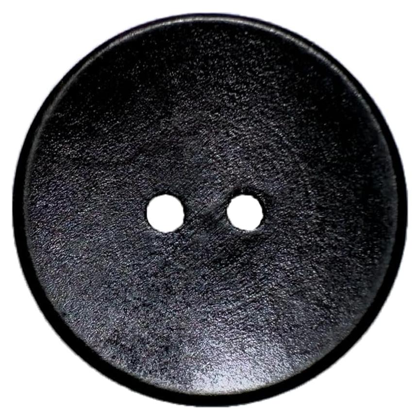 50 Botones de Madera Clásicos MTCELL 25mm Negros Convexos