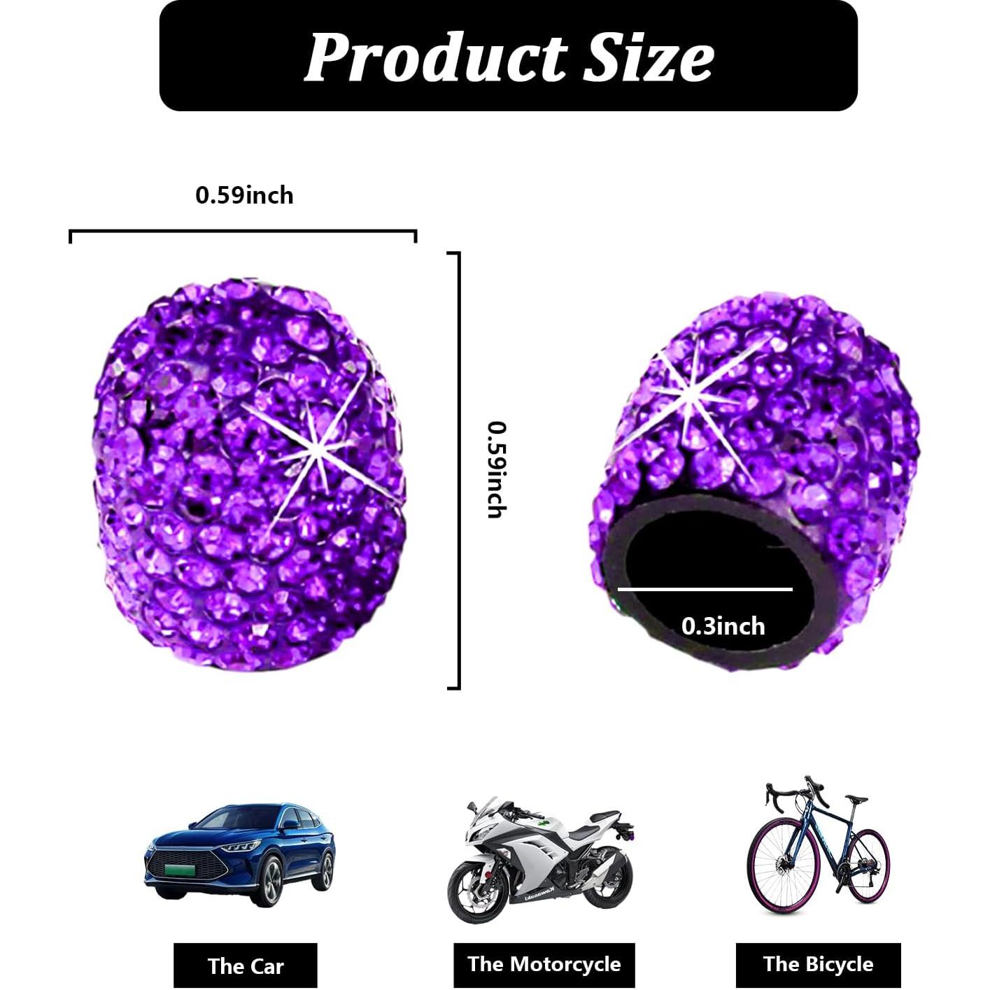 Tapones de Válvula de Neumático Kewucn Brillantes 4 Pcs