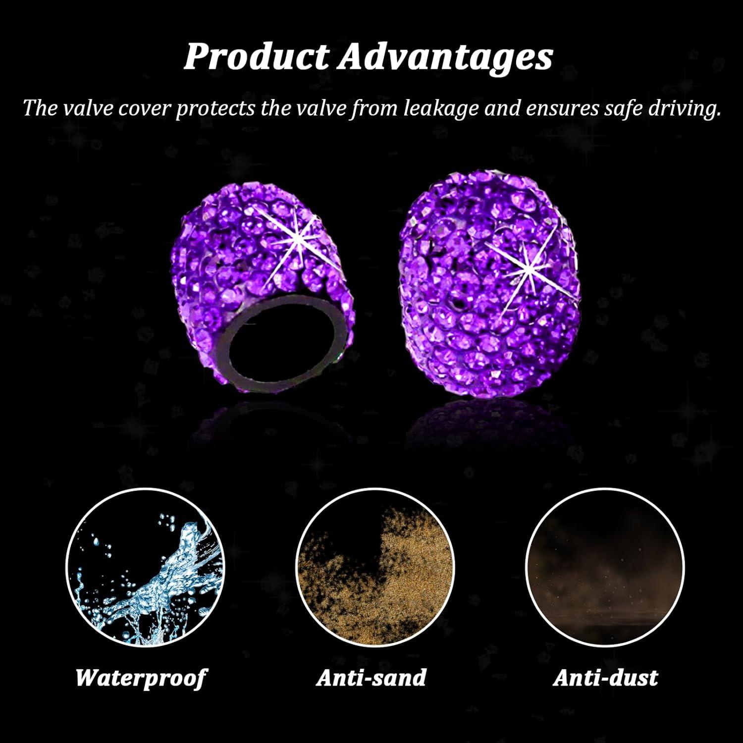 Tapones de Válvula de Neumático Kewucn Brillantes 4 Pcs