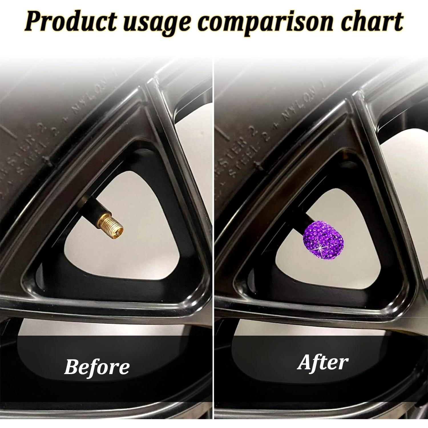 Tapones de Válvula de Neumático Kewucn Brillantes 4 Pcs