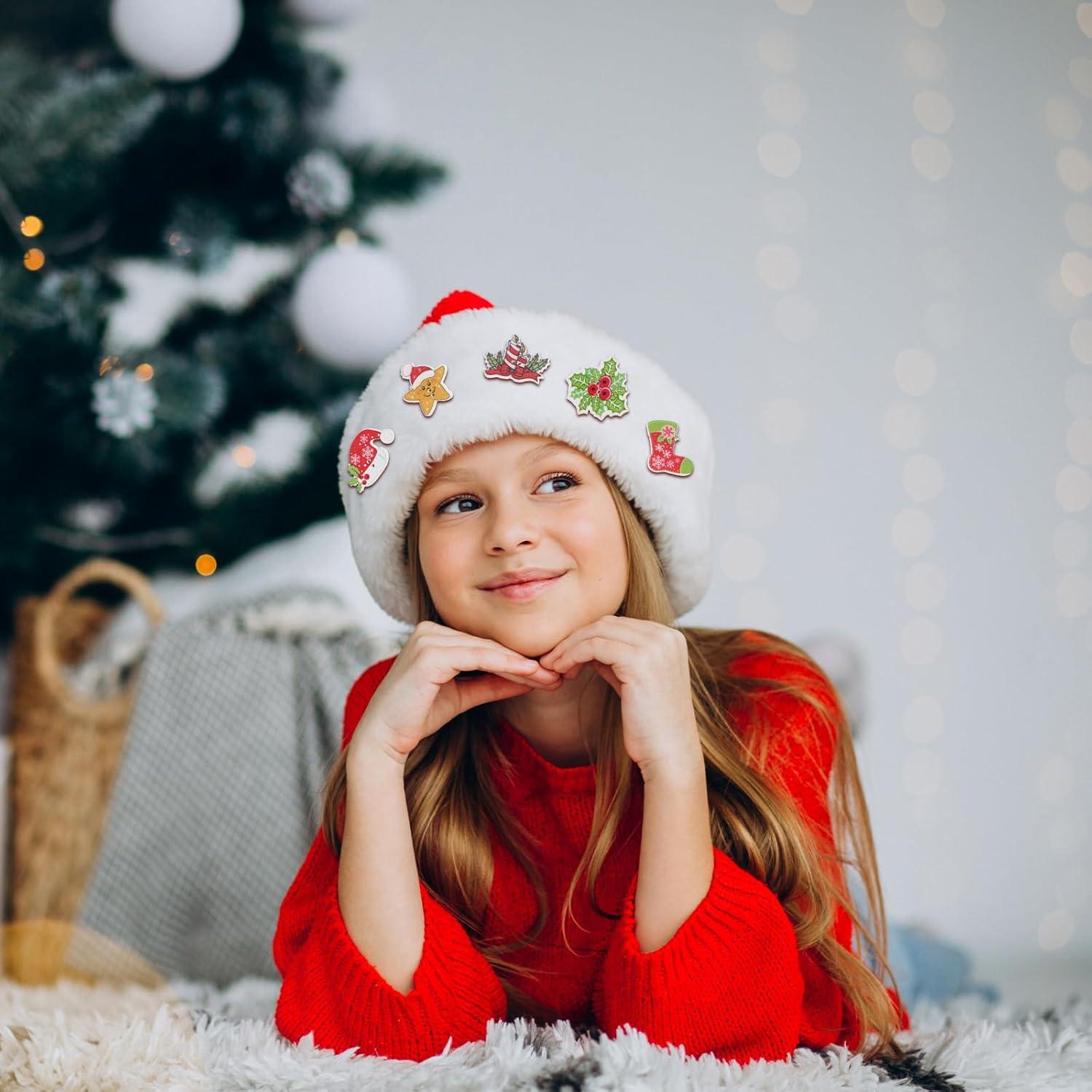 Botones de Madera Navideños Ciieeo 50pcs Adornos Manualidades