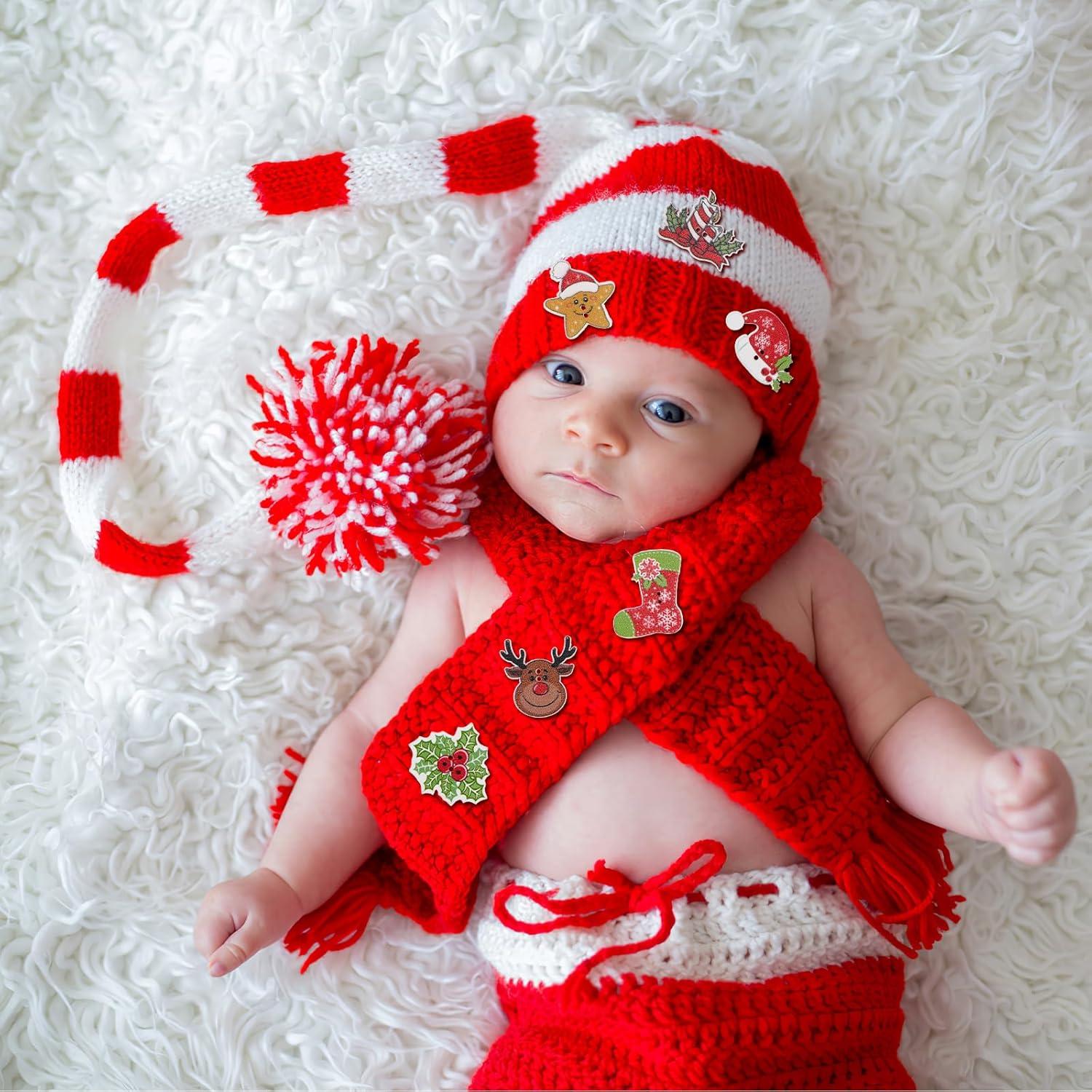 Botones de Madera Navideños Ciieeo 50pcs Adornos Manualidades