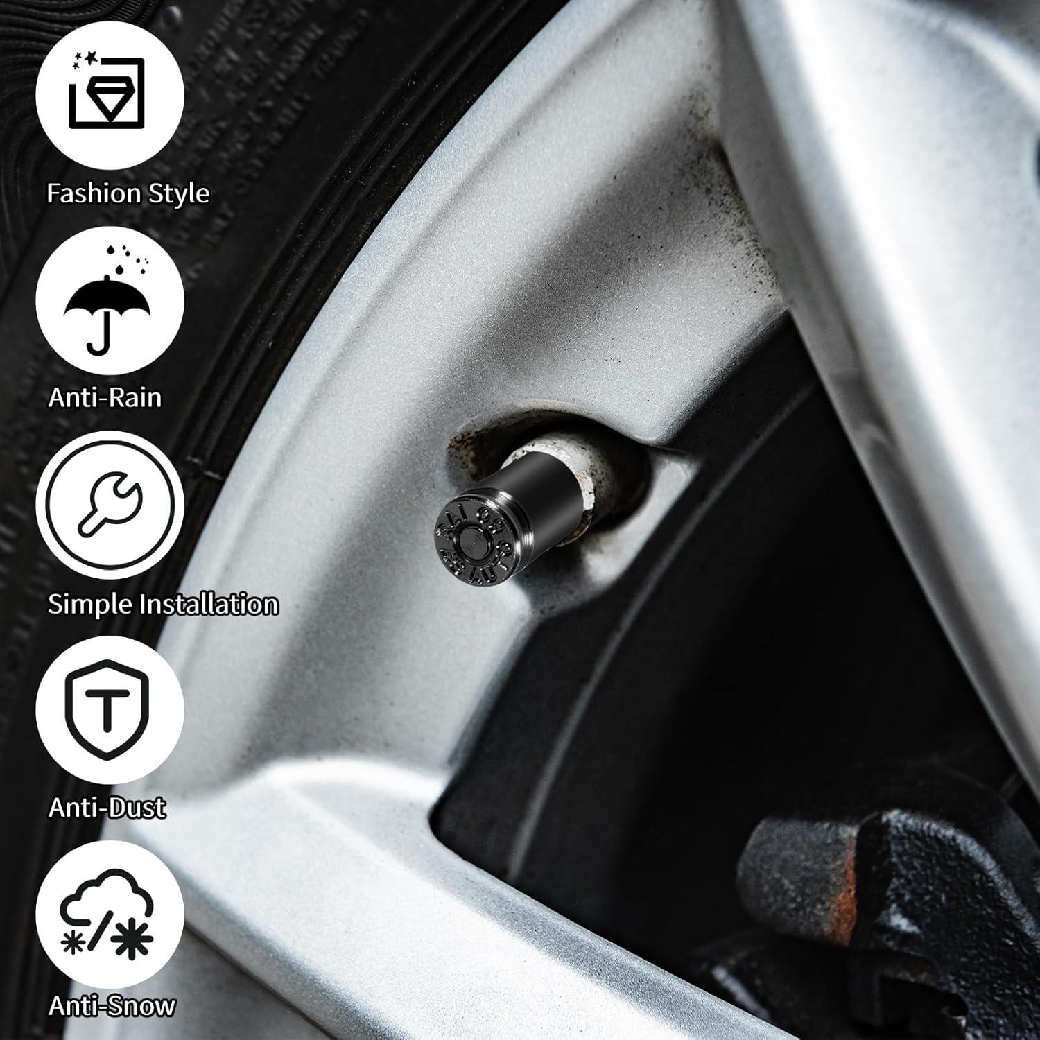 10 Tapones de Válvula de Aluminio JIYIN en Forma de Bala