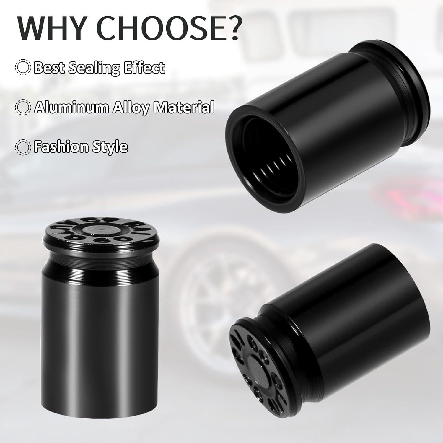 10 Tapones de Válvula de Aluminio JIYIN en Forma de Bala