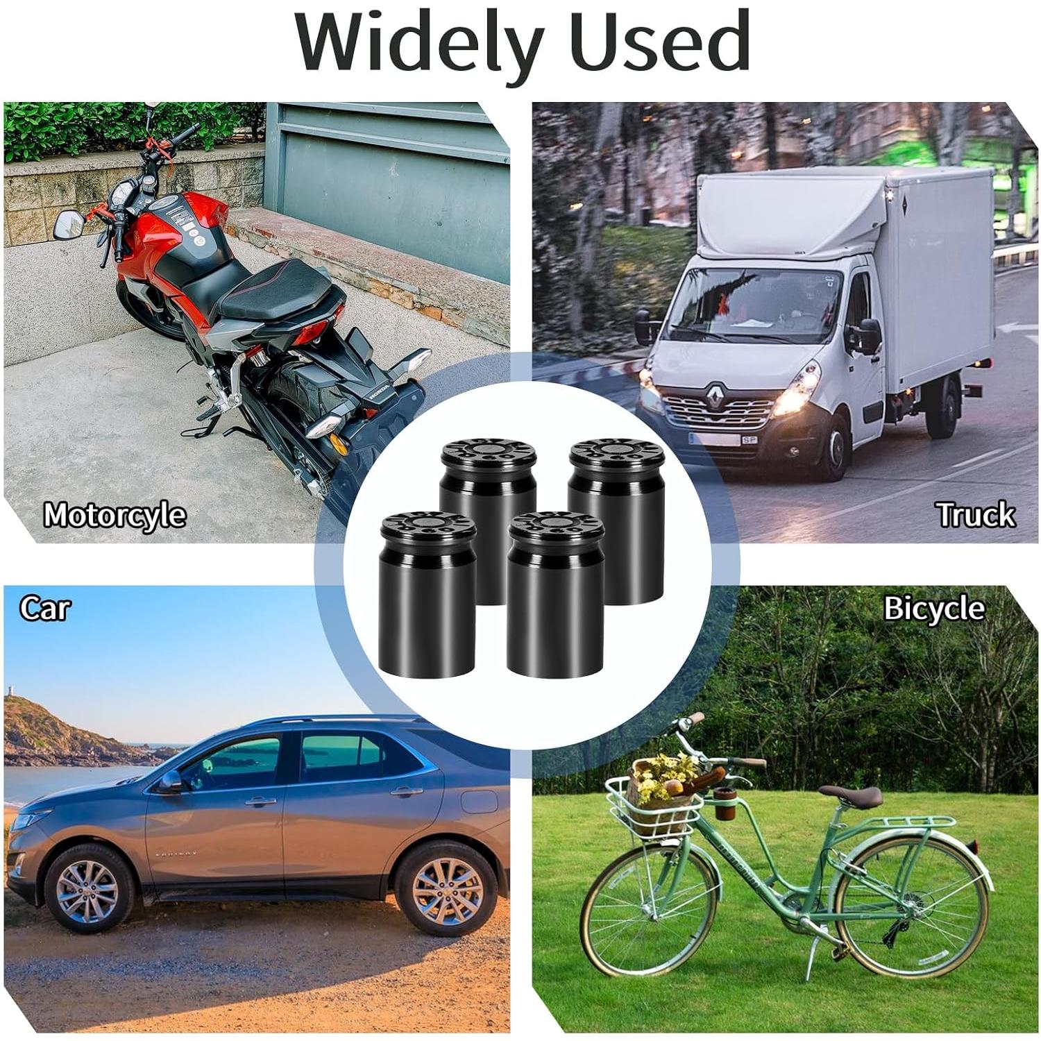 10 Tapones de Válvula de Aluminio JIYIN en Forma de Bala