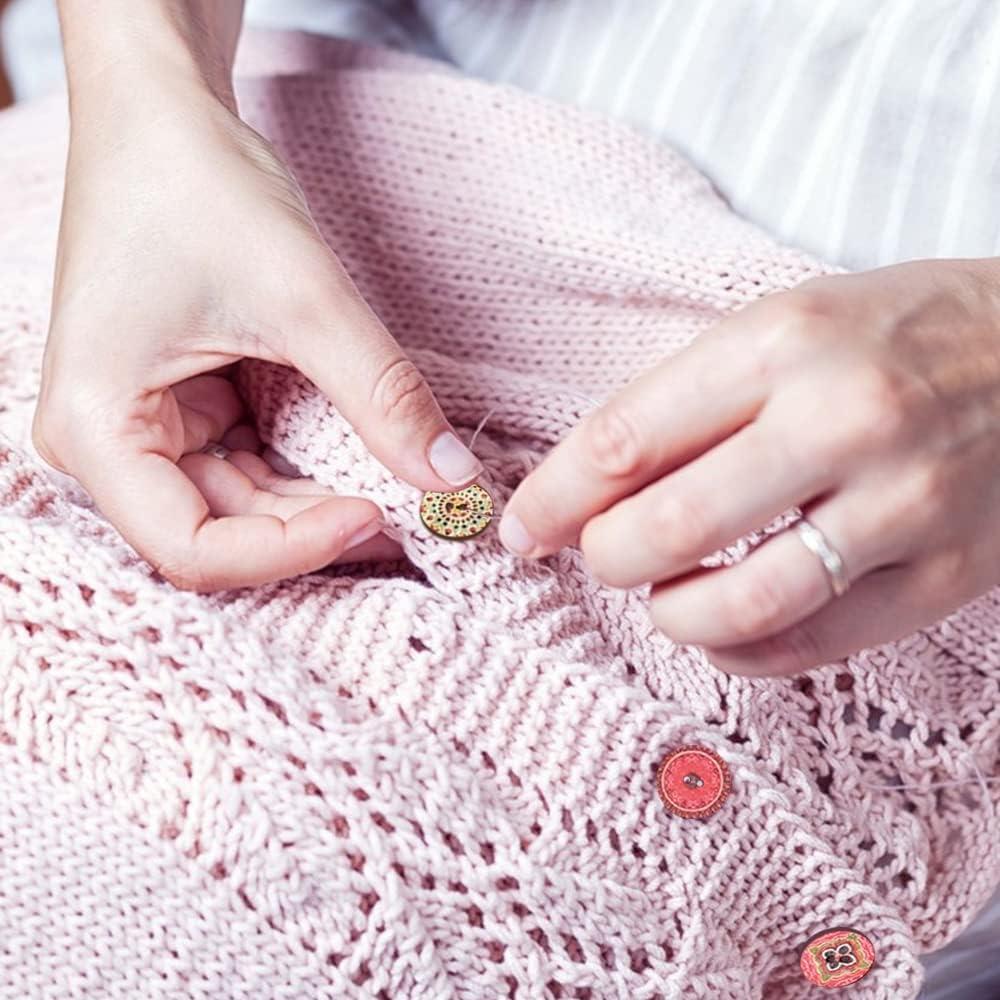 200 Botones de Madera lyfLux Redondos y Mariposa 2 Agujeros