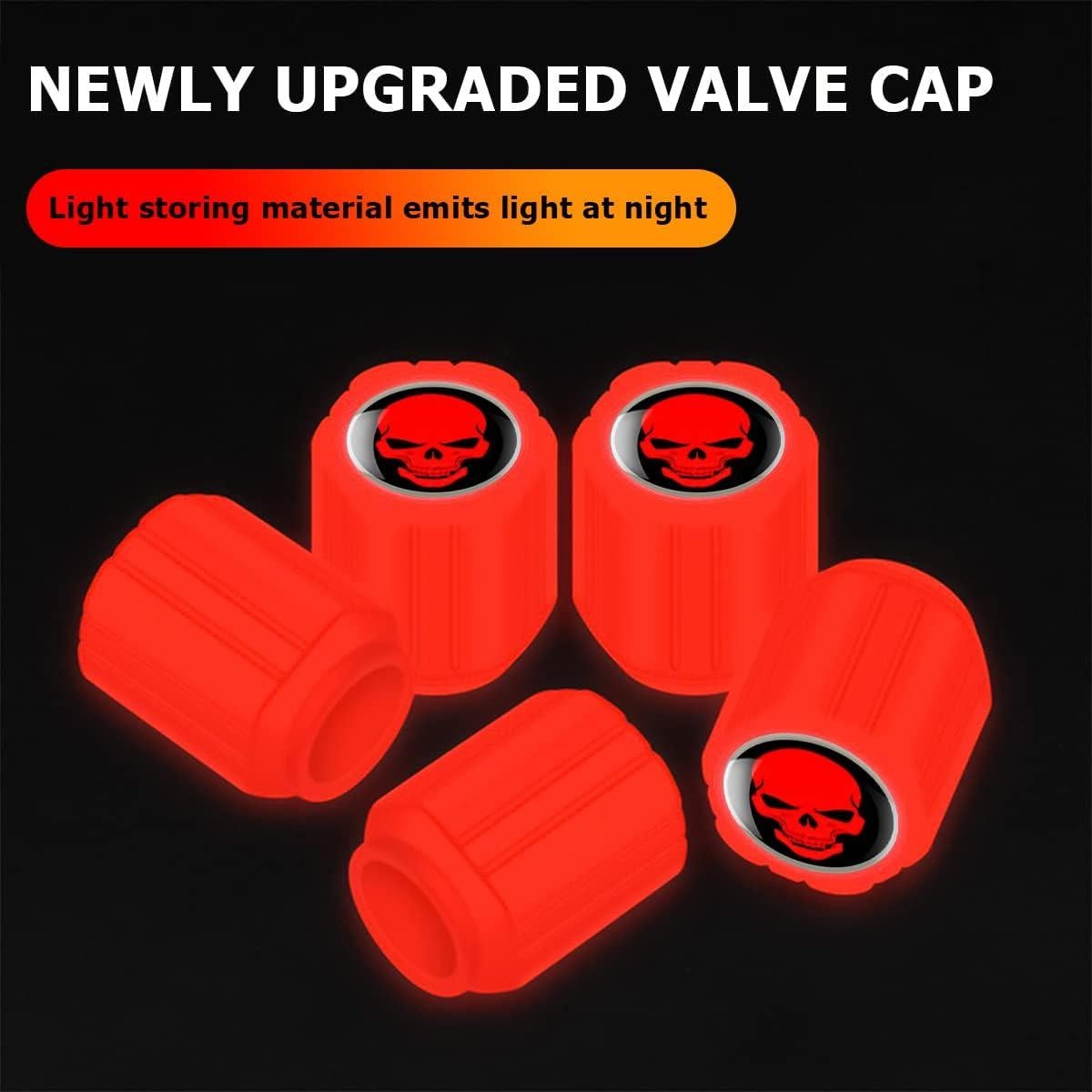 12 Tapones de Válvula de Neumático XINLIYA Rojo Fluorescente