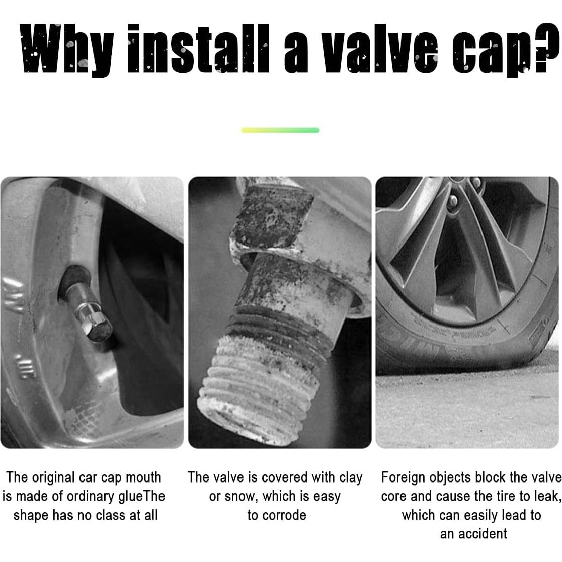 12 Tapones de Válvula de Neumático XINLIYA Rojo Fluorescente