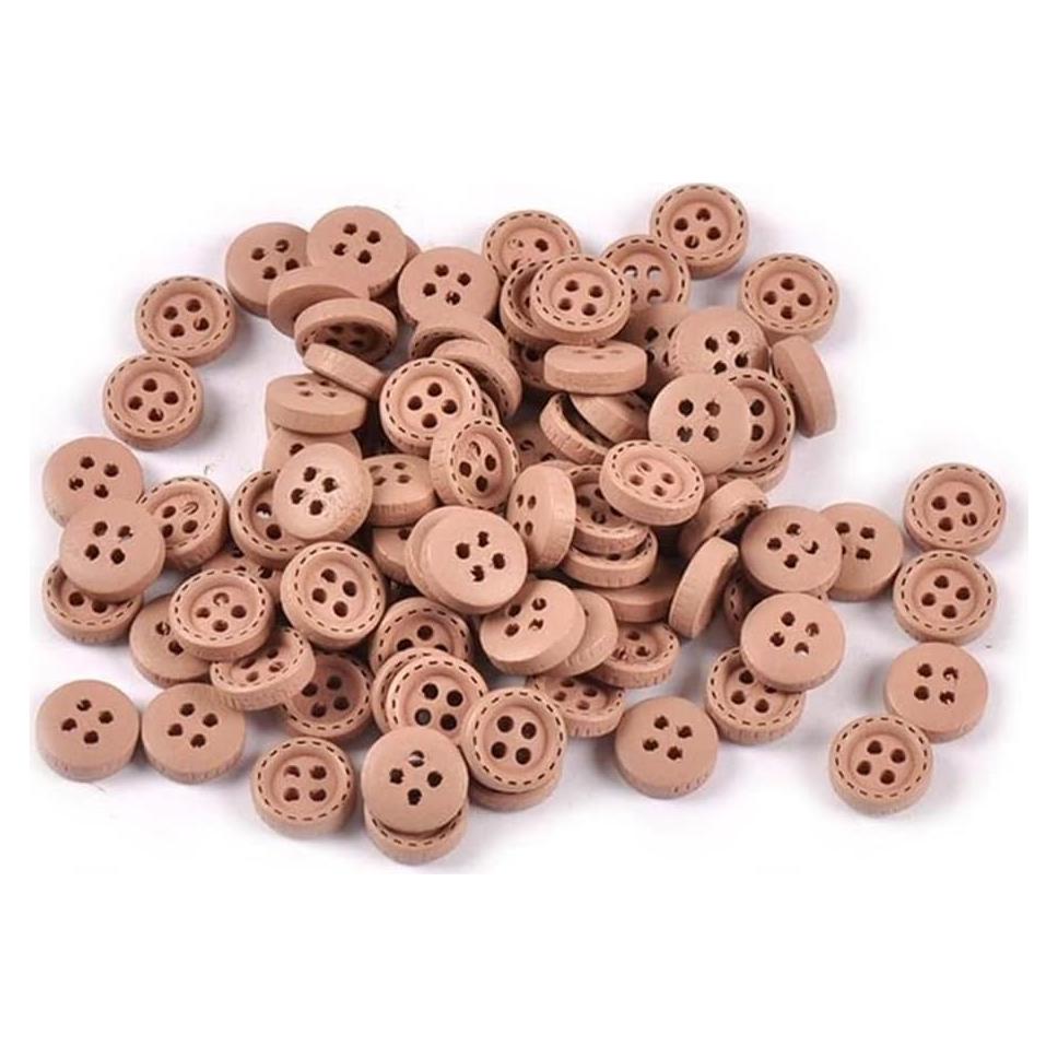 50 Botones de Madera Multicolor 10mm Vingol para Manualidades