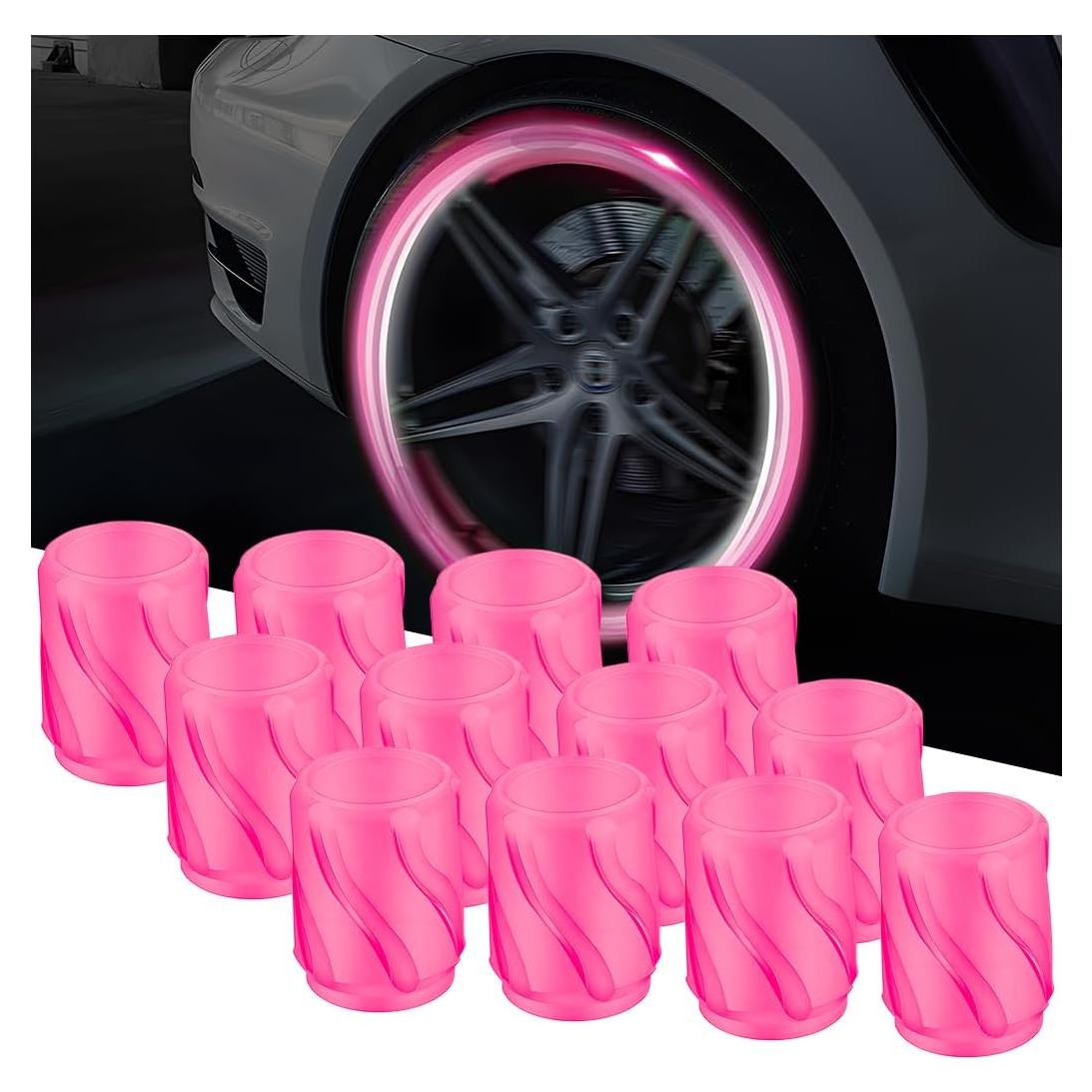 Tapas de Válvula de Neumático Mandark 12PCS Rosa Universal