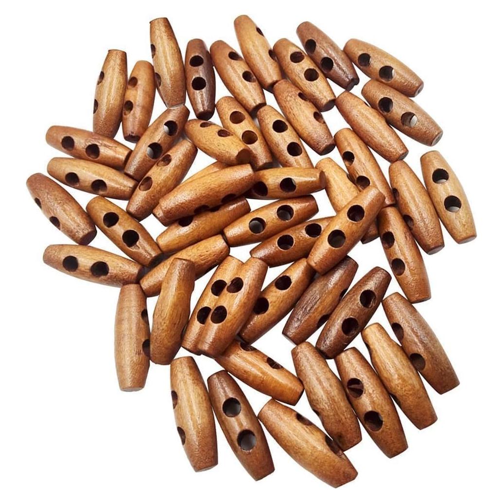 Botones de Madera Zenarao 50 Piezas 15 mm para Costura